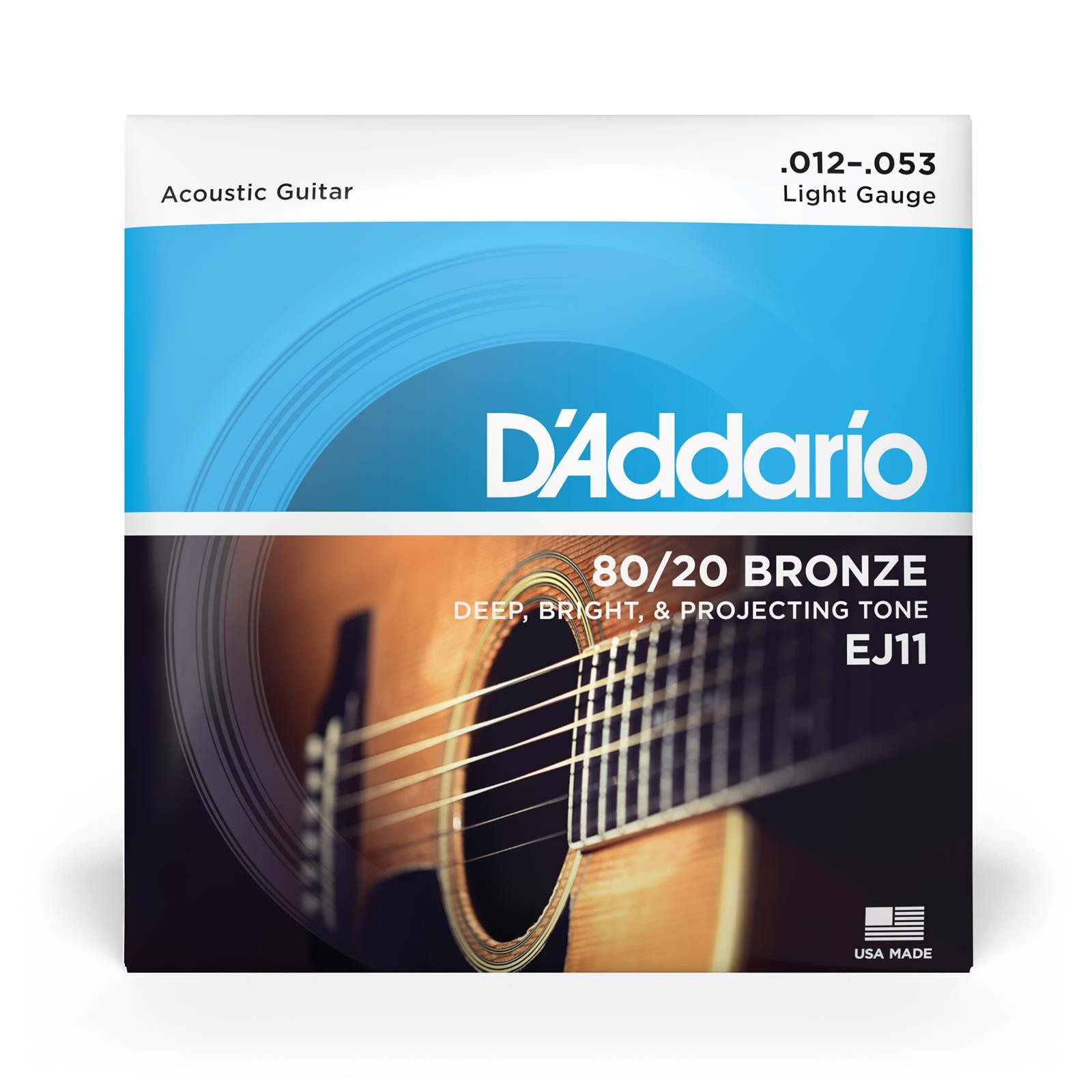 Daddario Saiten D'Addario EJ11 Saiten für Akustikgitarre, 80/20 Bronze, Light, 12-53