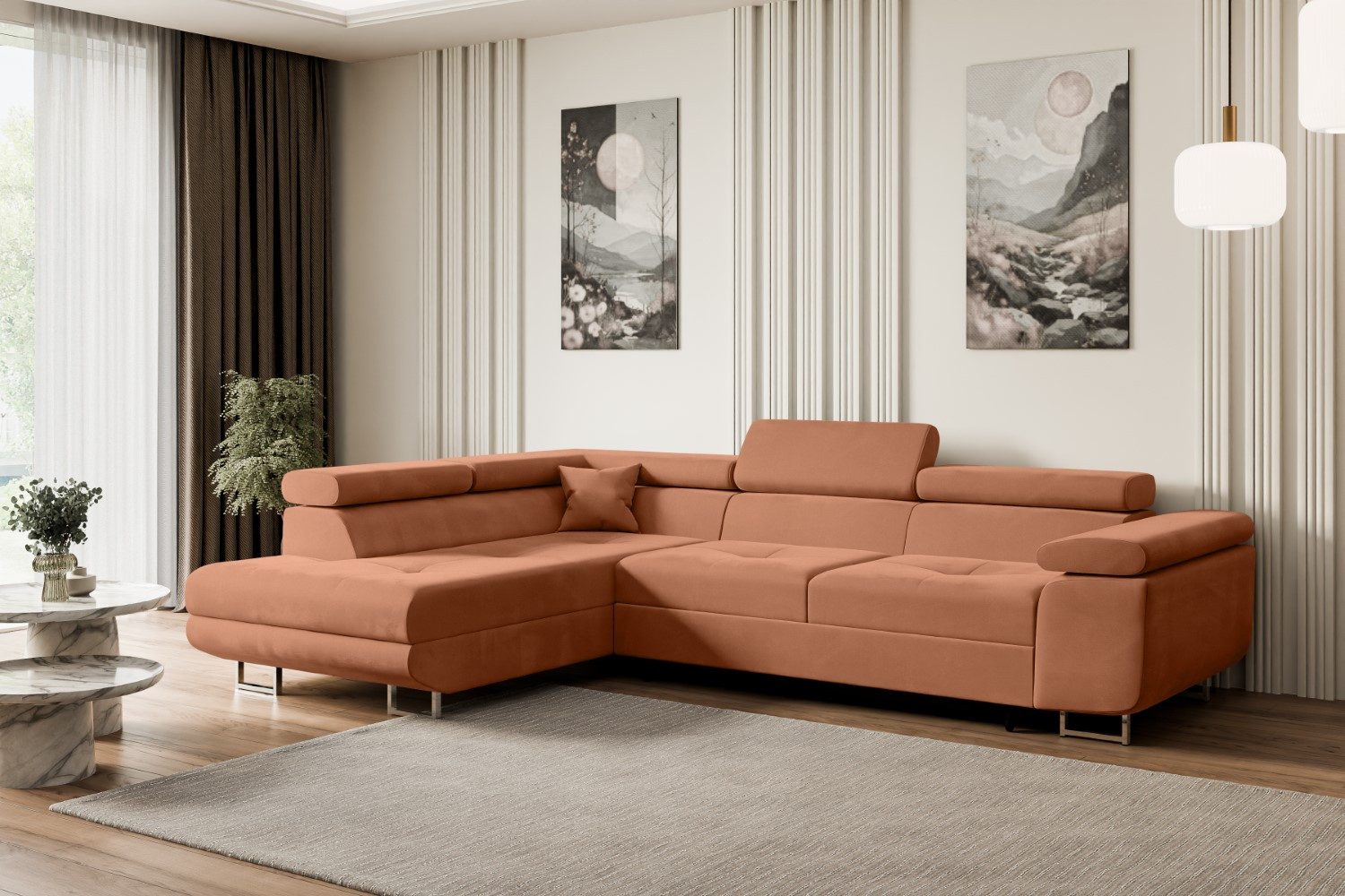 ALTDECOR Ecksofa GUSA-L, Couch mit Schlaffunktion, Wohnzimmer - Wohnlandschaft, Corner Sofa Bett Eckcouch Couch L-Form Schlafcouch Ausziehbar