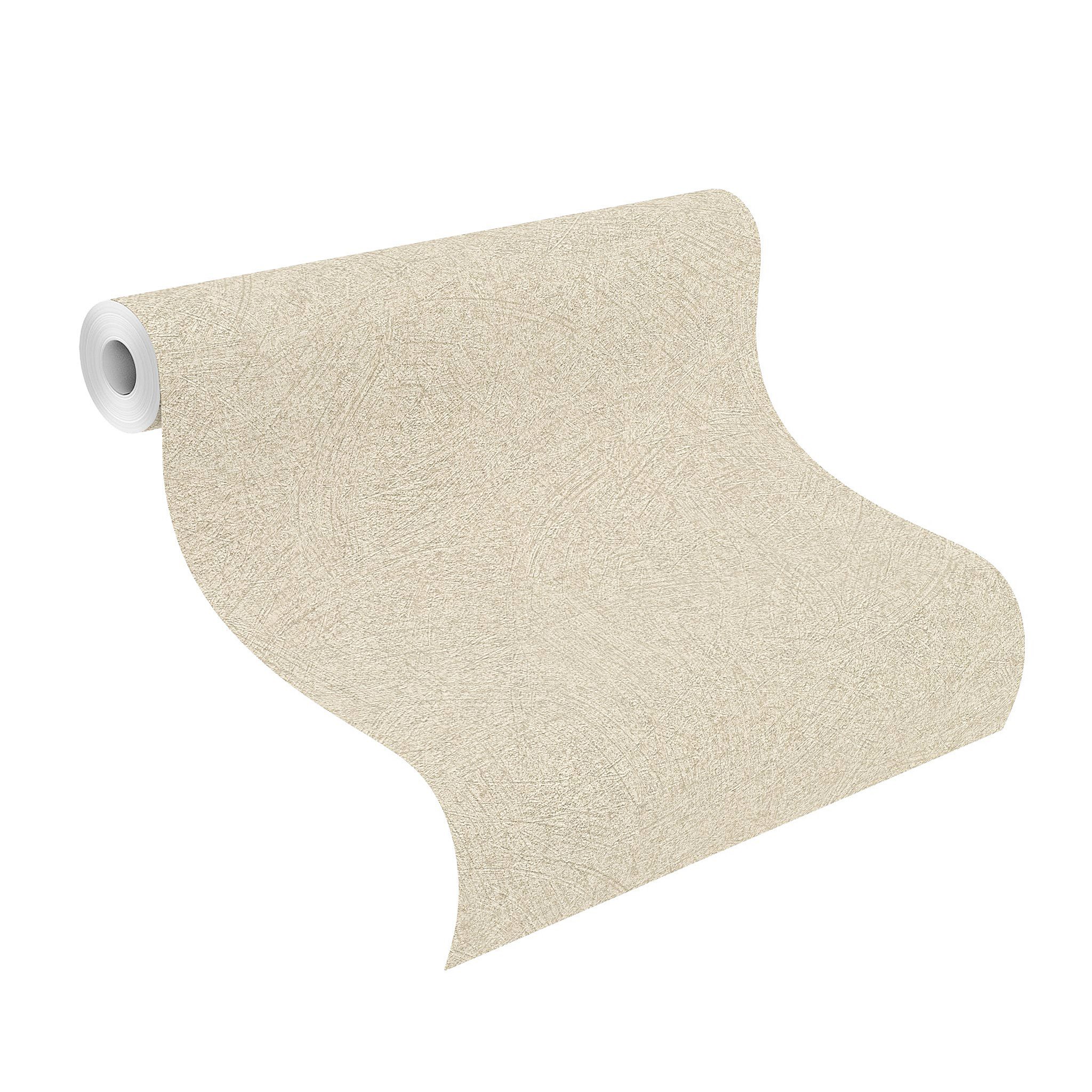 Rasch Vliestapete Wischtechnik - Vinyltapete Metallic Beige Gold, Wischoptik, Putzoptik, Glanzeffekt, (1 Rolle, 1 St., 10,05 m x 0,53 m), gute Lichtbeständigkeit, feucht abwischbar, restlos abziehbar