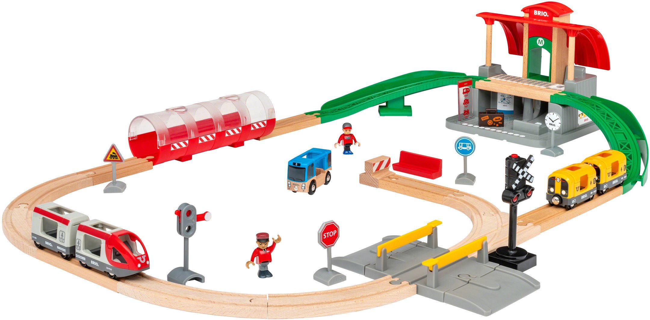 BRIO® Spielzeug-Eisenbahn BRIO® WORLD, Großes City Bahnhof Set, mit  Soundeffekten; FSC® - schützt Wald - weltweit