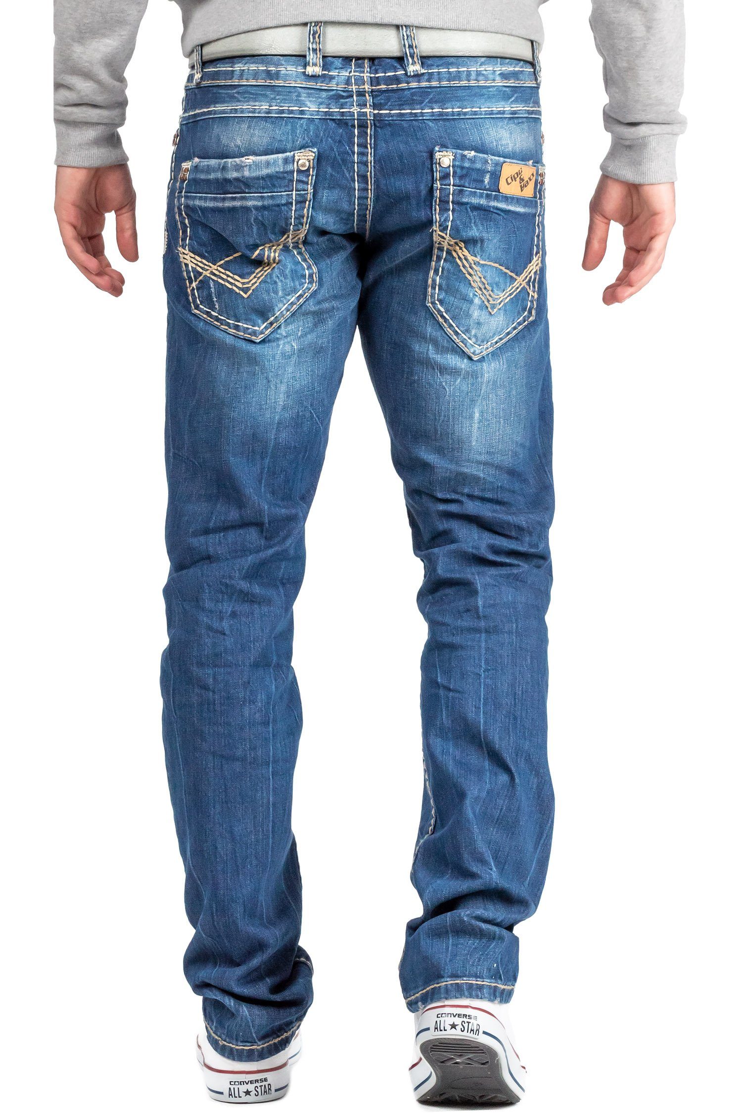 Cipo & Baxx Regular-fit-Jeans Hose BA-C0688 (1-tlg) mit dicken Nähten und V günstig online kaufen