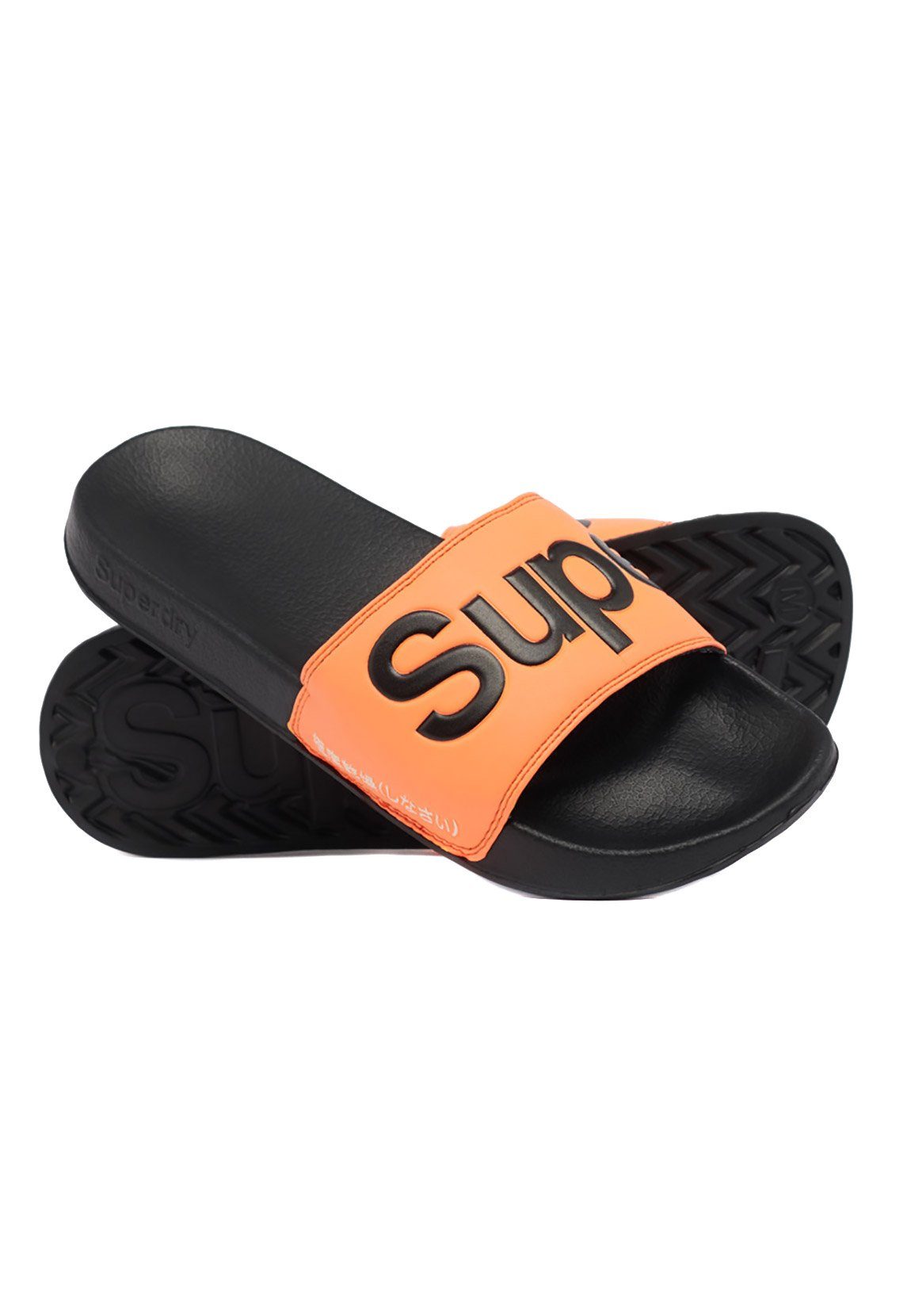 Superdry »Superdry Herren Bade-Sandalen CLASSIC POOL SLIDE Black Hazard  Orange Optic Schwarz Orange« Badesandale online kaufen | OTTO