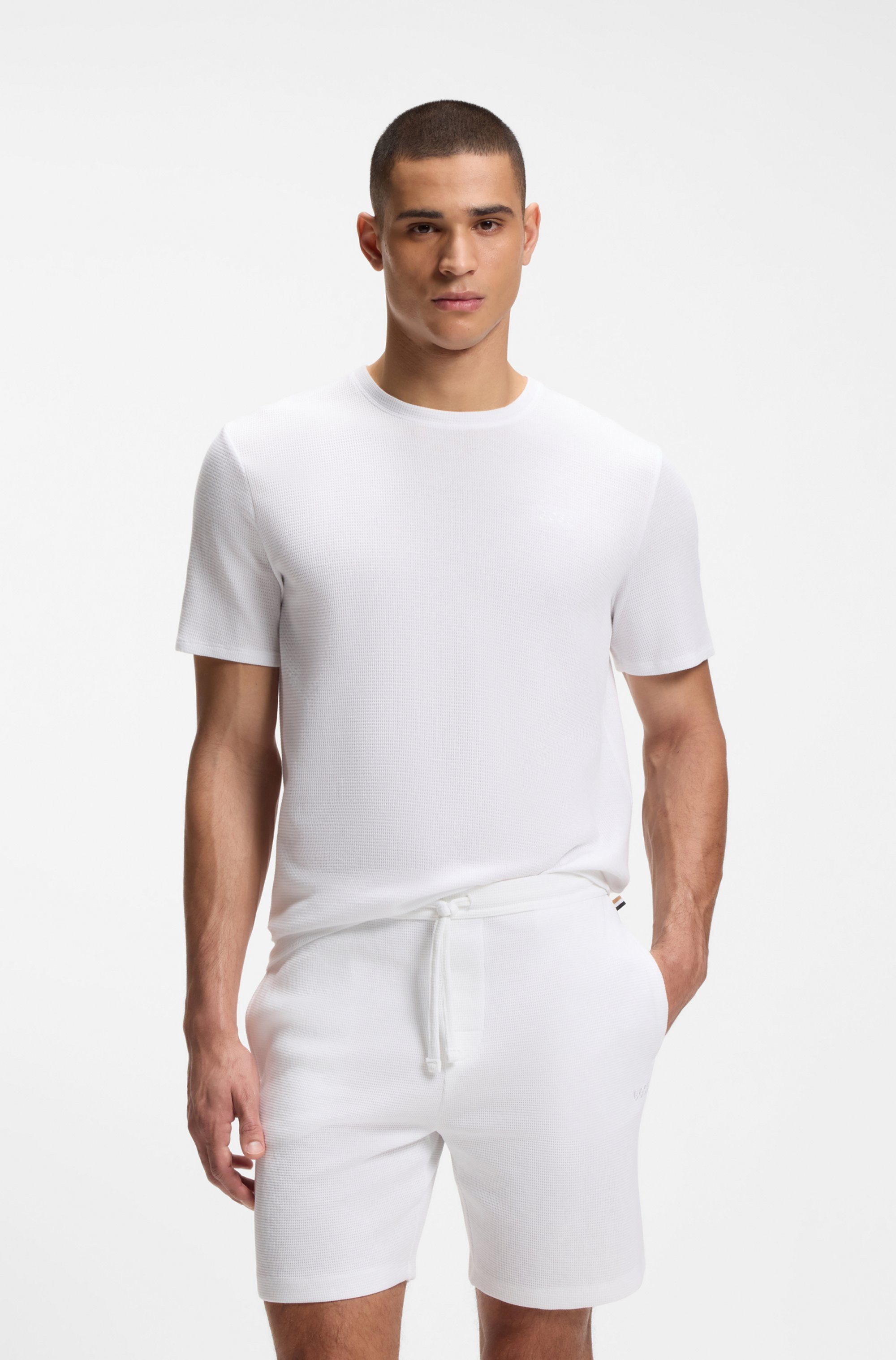 BOSS Pyjamaoberteil Waffle T-Shirt