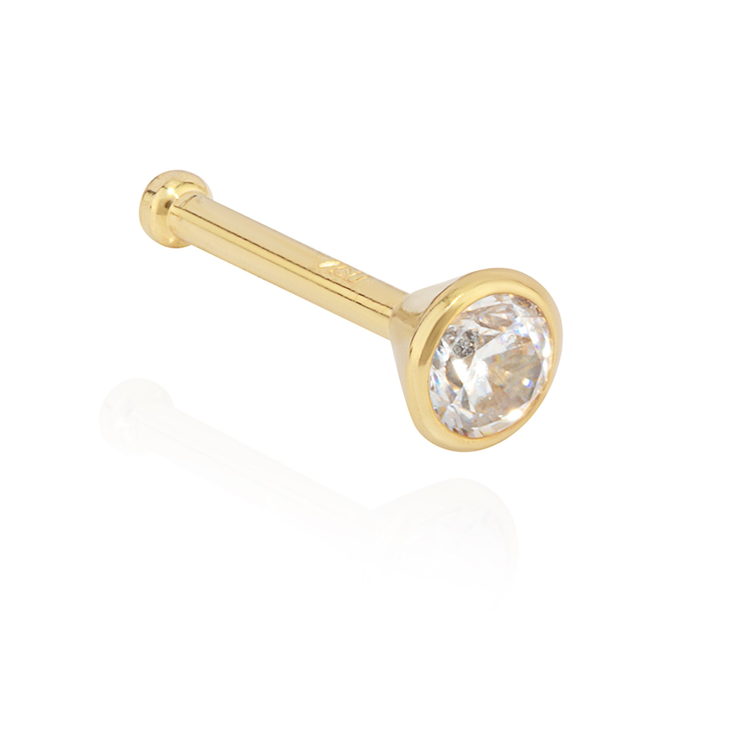 NKlaus Nasenpiercing Nasenpiercing 750 Gelb Gold 18 Karat Nasenstecker (1 S günstig online kaufen