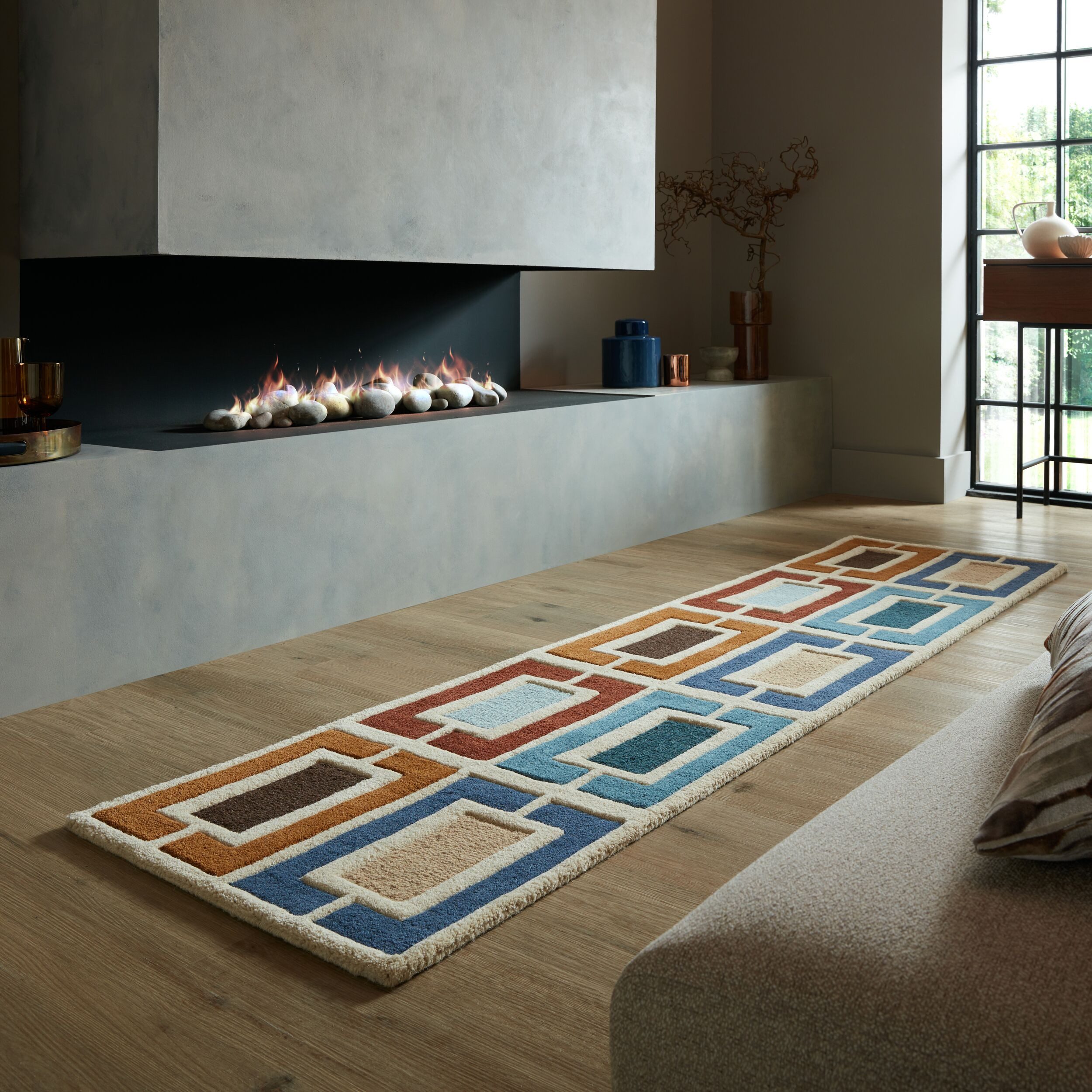 FLAIR RUGS Wollteppich Retro Blocks, rechteckig, günstig online kaufen