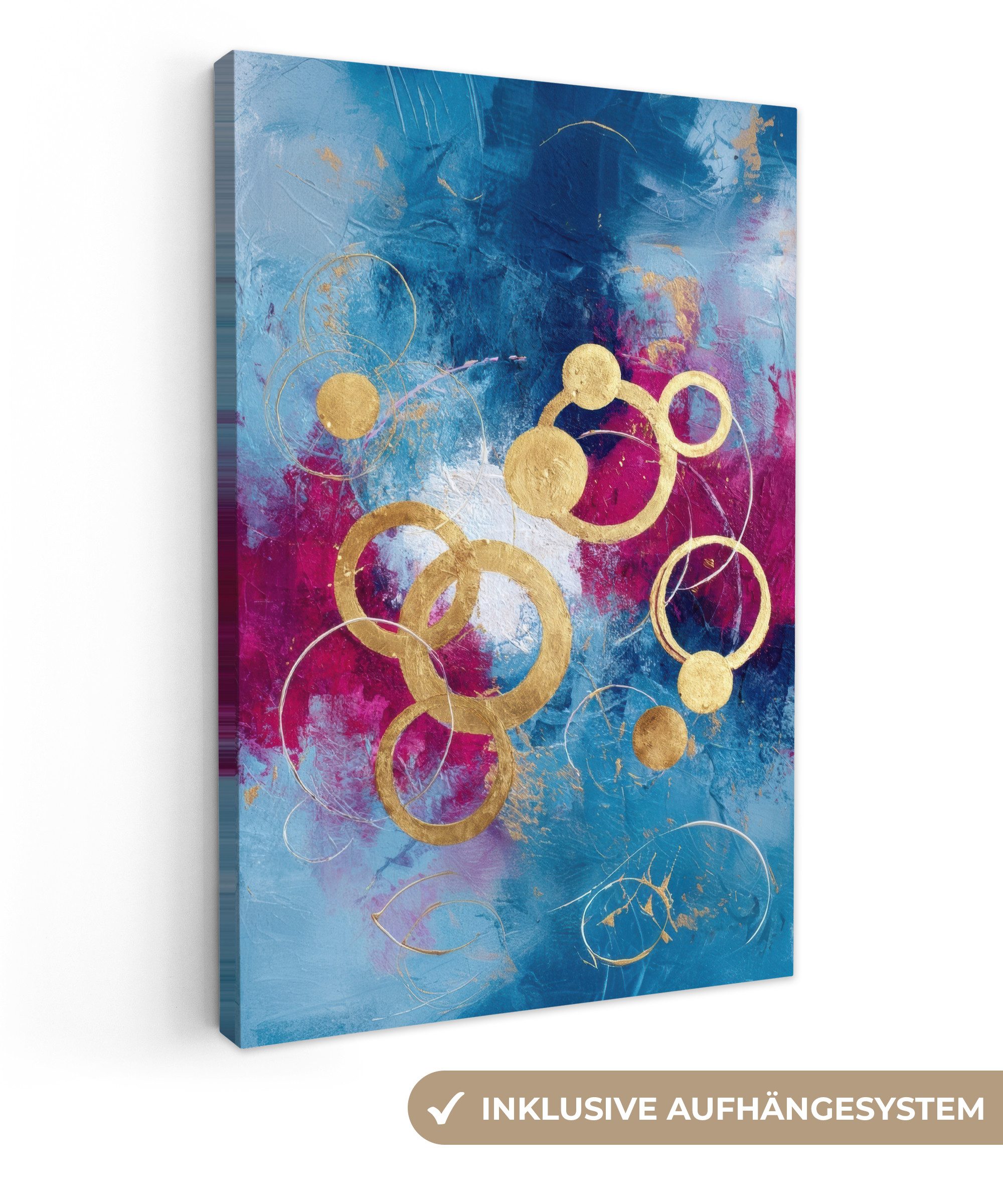 Leinwandbild Kreise - Gold - Abstrakt