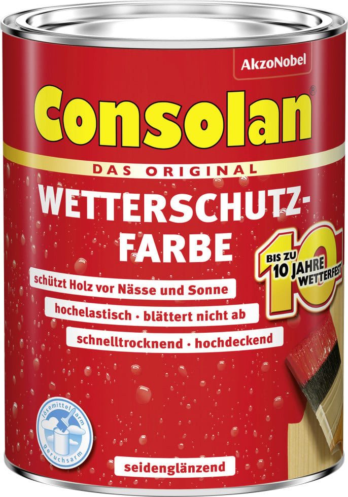 Consolan  Holzschutzlasur Consolan Wetterschutz-Farbe 0,75 L moosgrün