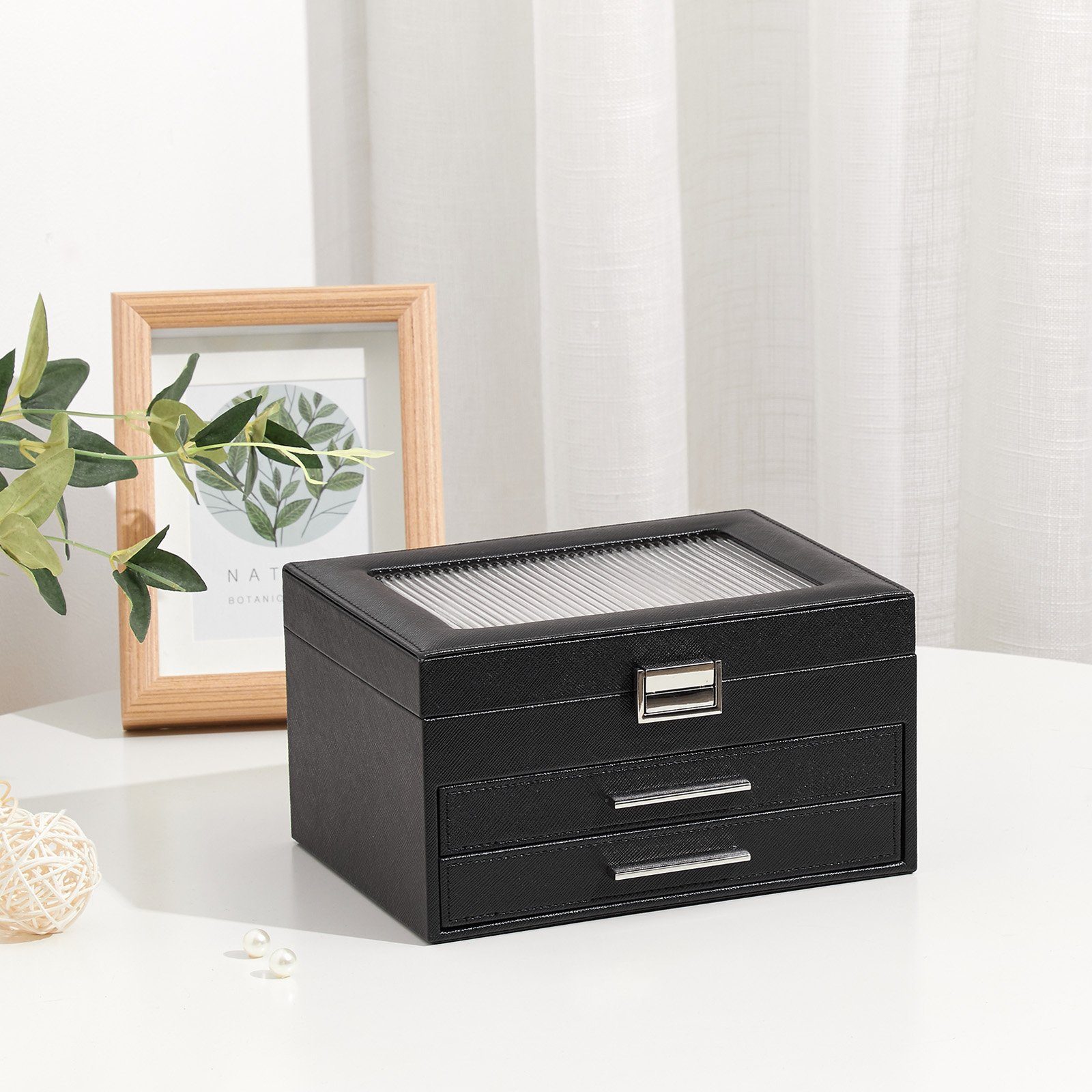 Mondeer Schmuckkasten Schmuckschatulle, 3-Stöckige Schmuckaufbewahrung mit günstig online kaufen