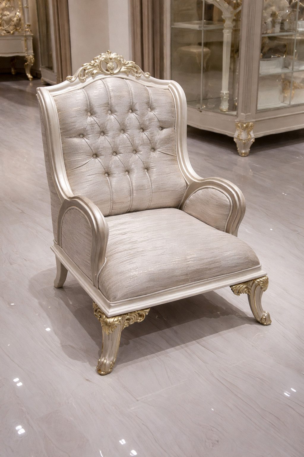 Xlmoebel Armlehnstuhl Exquisite Deluxe Wohnzimmer Möbel für stilvolle Sitzplätze (Einzelsessel, 1 St), Made in Europa