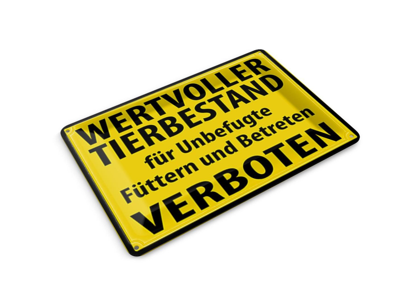 Femer GmbH Postkarte Warnschild 14x10 cm Wertvoller Tierbestand, unfrankiert