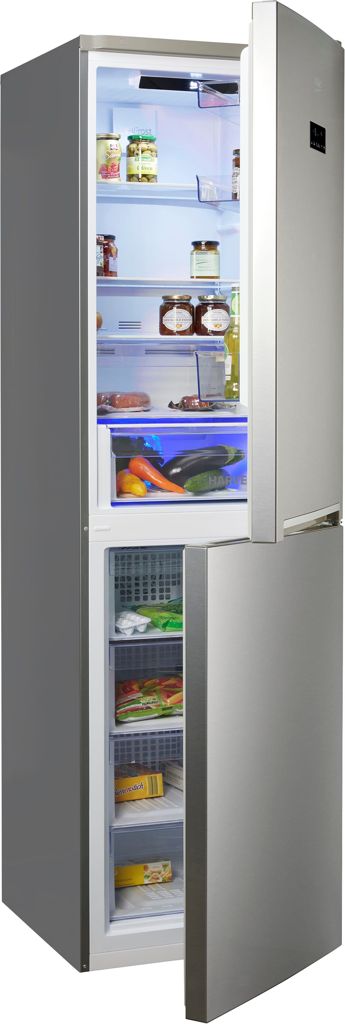 BEKO Kühl-/Gefrierkombination RCNA386E40ZXBN, 202,5 cm hoch, 59,5 cm breit