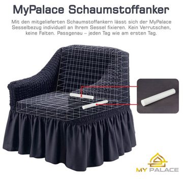 Sofahusse Sofabezug Sesselbezug elastische Sofahusse mit Schaumstoff-Ankern SF, My Palace, Neues Wohngefühl mit Premium Sofabezügen