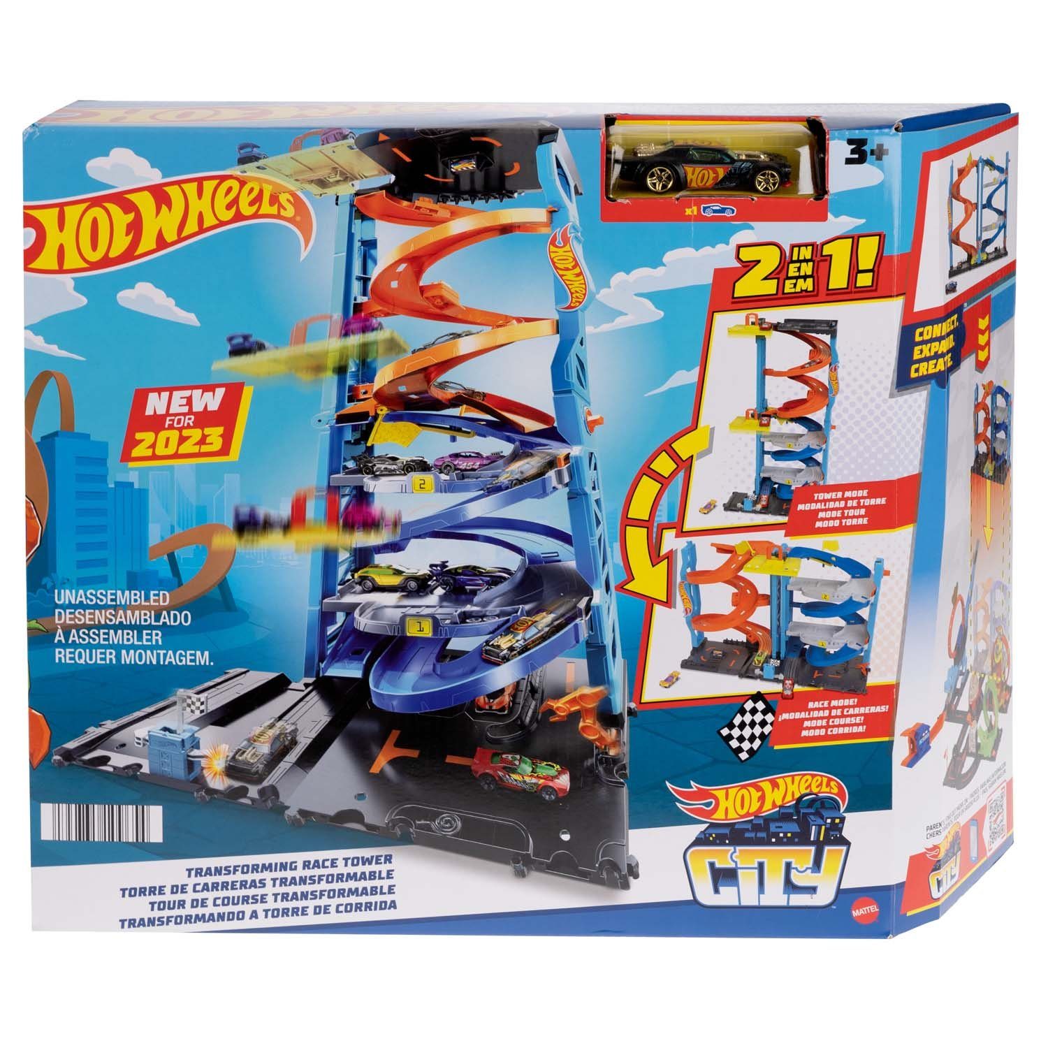 Mattel GmbH Spiel-Parkhaus Mattel HKX43 - Hot Wheels City 2-in-1-Rennturm Spielset