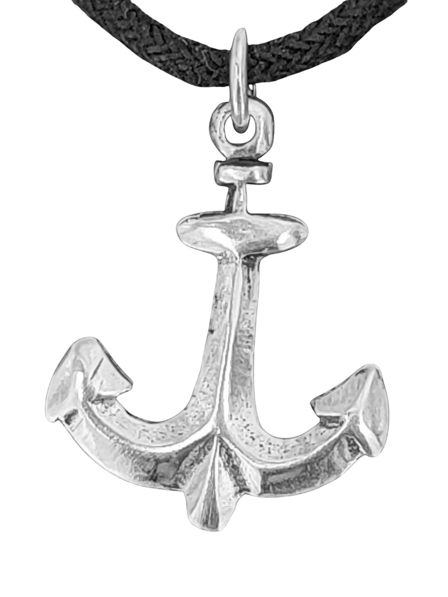 Kiss of Leather Kettenanhänger Anker Anhänger 925 Silber Seefahrt Seil