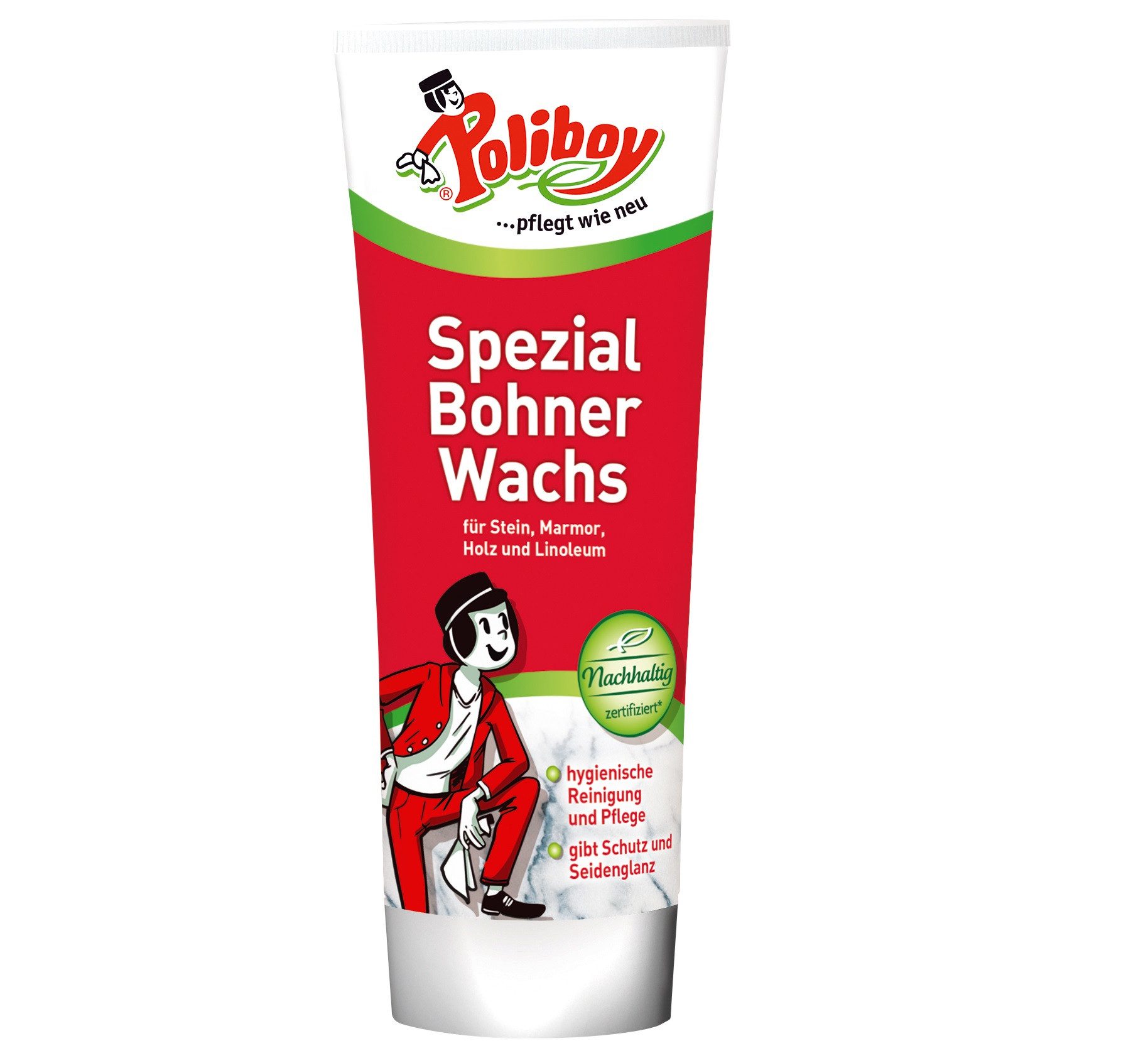 poliboy Spezial Bohner Wachs - 250 ml Fussbodenreiniger (Pflege für Fußböden aus Holz, Kunststoff oder Stein - Made in Germany)