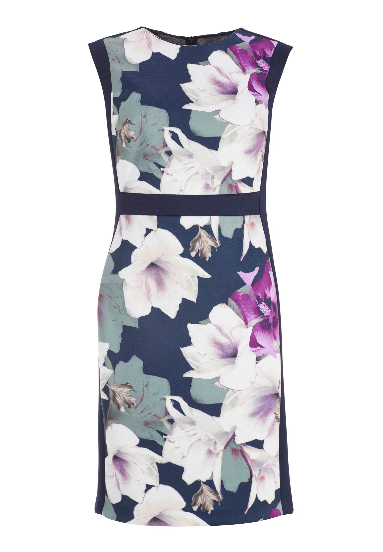 SWING Etuikleid - stretchiges Kleid - mit Kontrasteinsätzen