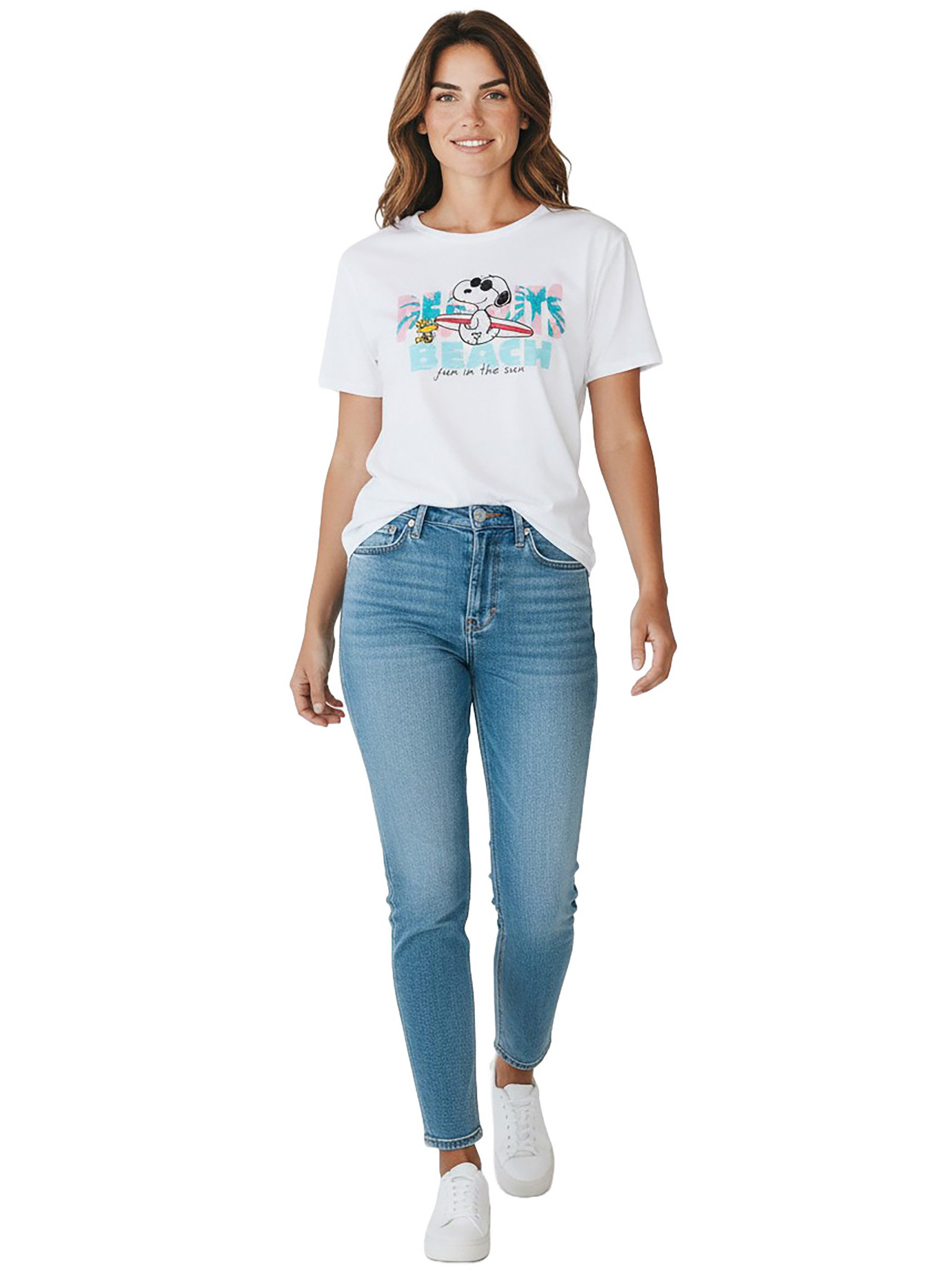 United Labels® T-Shirt Peanuts Snoopy T-Shirt Beach Fun in the Sun Oberteil Shirt Top Originallizenz – Bild 4 von 4