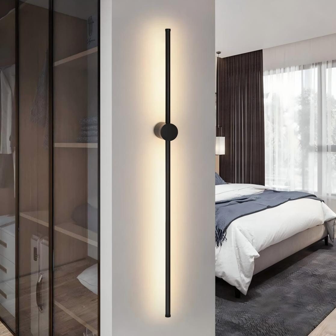ZMH LED Wandleuchte innen Schwarz Wandlampe schwenkbar 8W Wohnzimmer, LED fest integriert, Warmweiß, 905lm,Warmweiß,90° schwenkbarer, Leselampe für Schlafzimmer und Flur