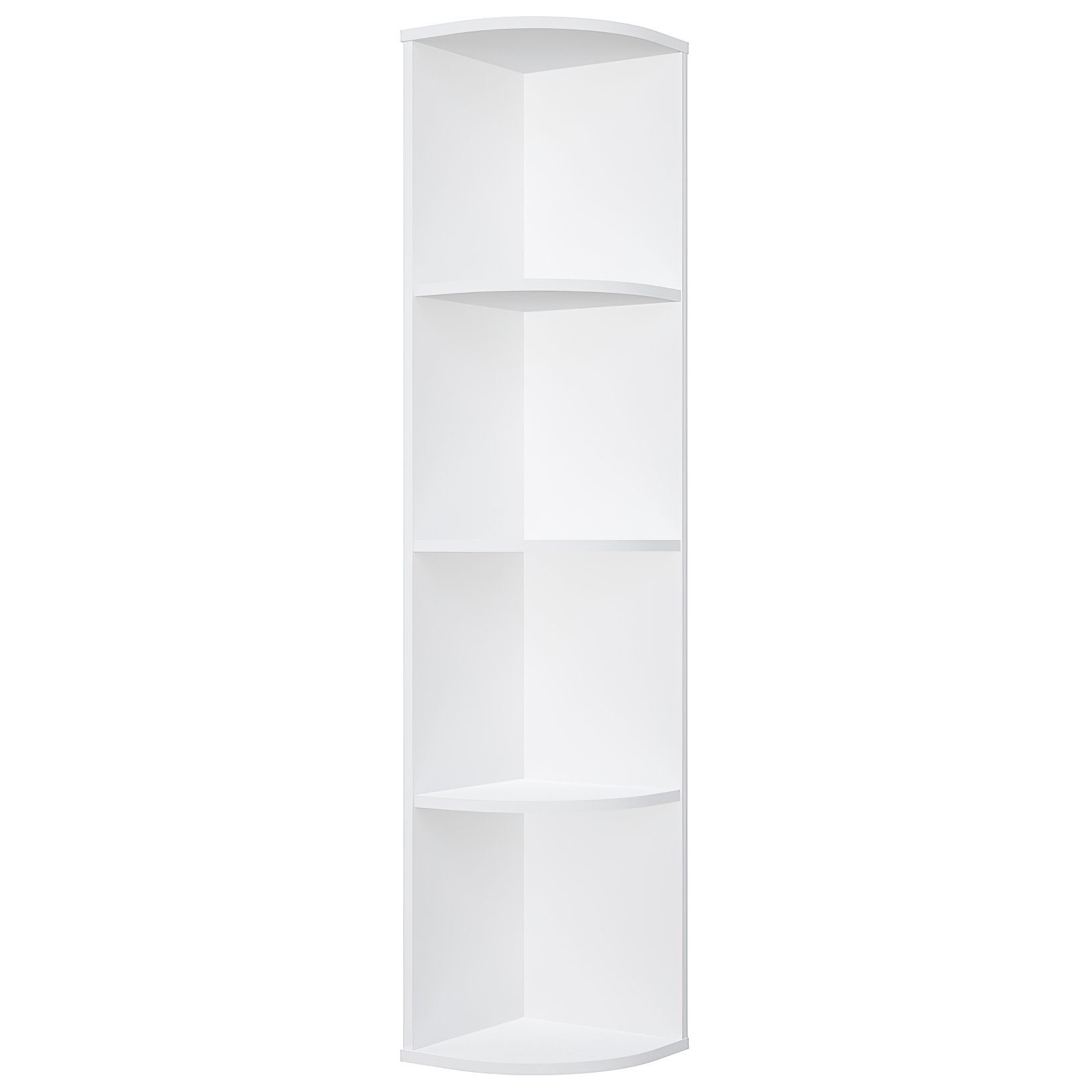 Bücherregal Standregal weiß Polini 4 Weiß Eckregal | fächerförmig Fach Regal Polini i Raumteilerregal Home