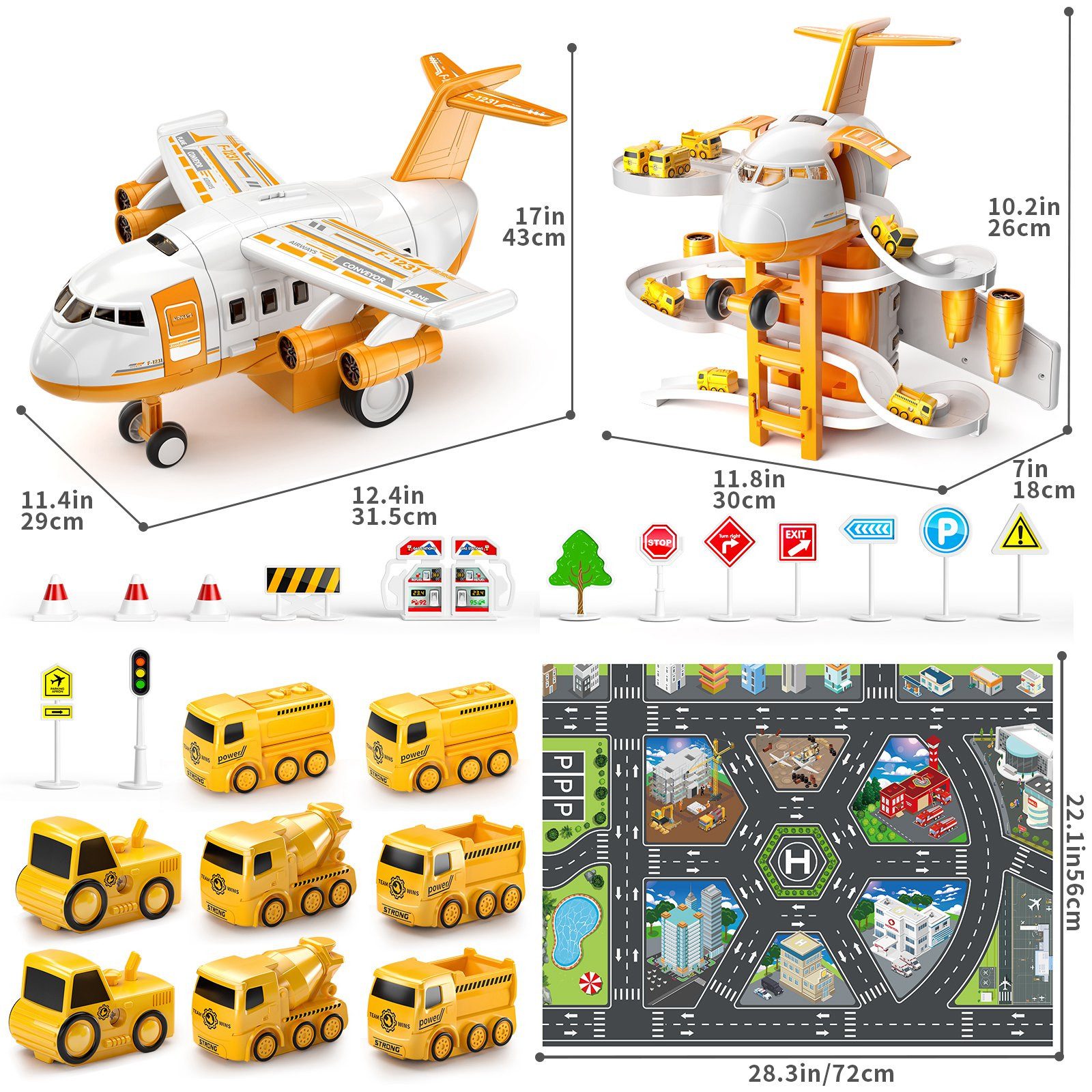TEMI Spielzeug-Flugzeug Kinder Flugzeugspielzeug, Rennstrecken-Autospielzeu günstig online kaufen