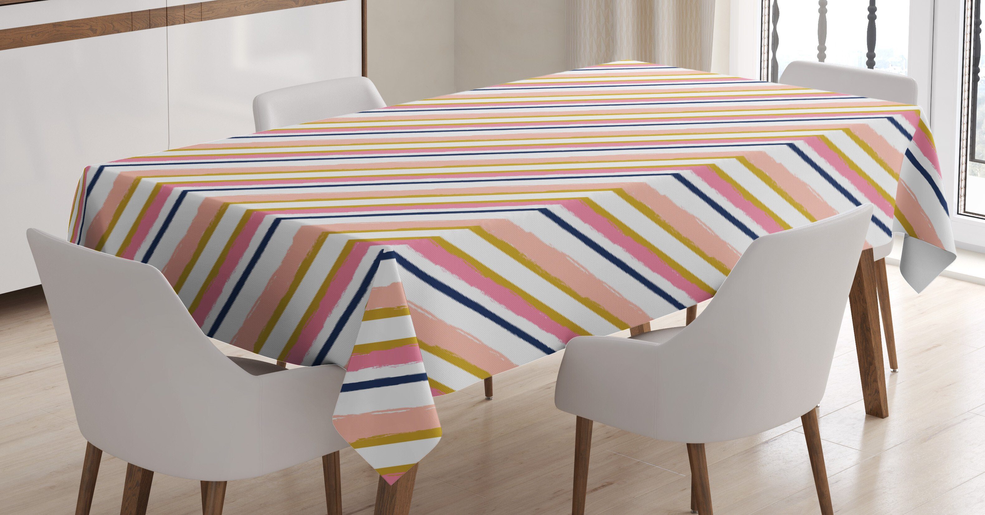 Bereich Klare Außen weiche Waschbar den Tischdecke Bürste Farbe Abakuhaus geeignet Streifen Abstrakte Für Farben, Farbfest