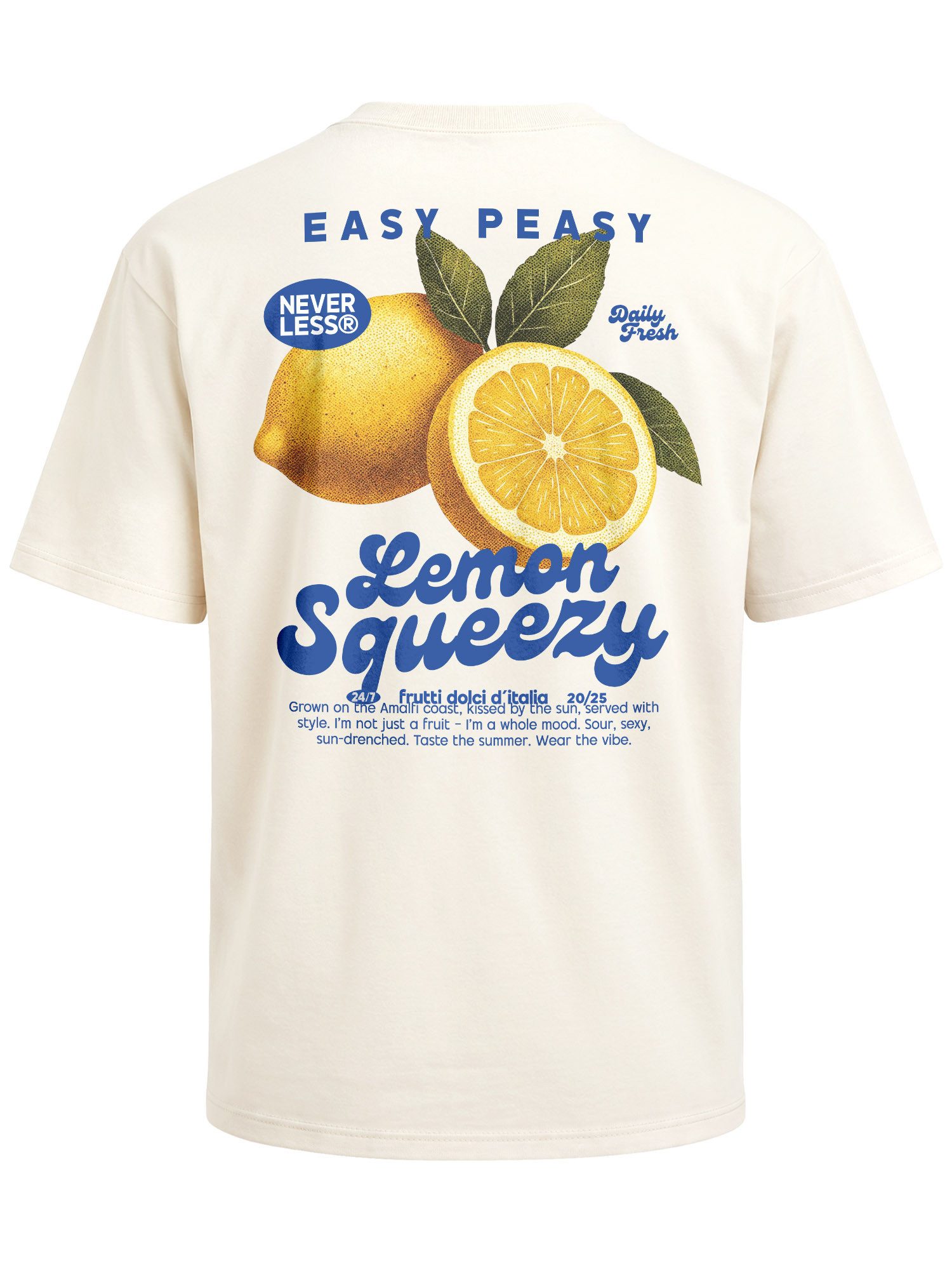 Neverless Oversize-Shirt Herren T-Shirt - Lemon Squeezy - Oversized Relaxed Fit Sommer mit Print