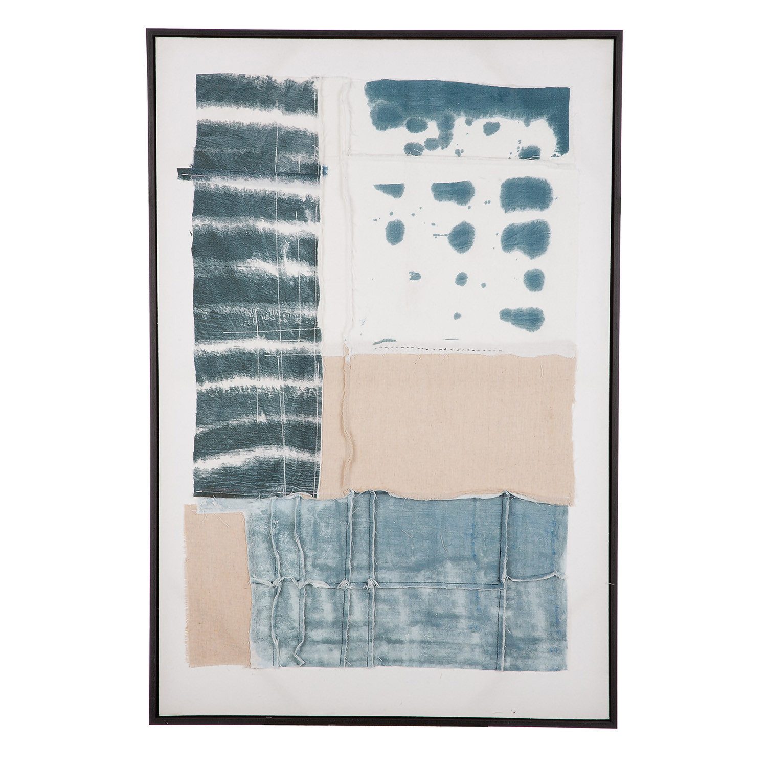 GILDE Bild FLICKWERK Bild - blau, weiß - Leinwand, Stoff - H. 92cm x B. 62cm, (1xBild), Dekoration - Wohnzimmer Изображения - Wandbild Modern
