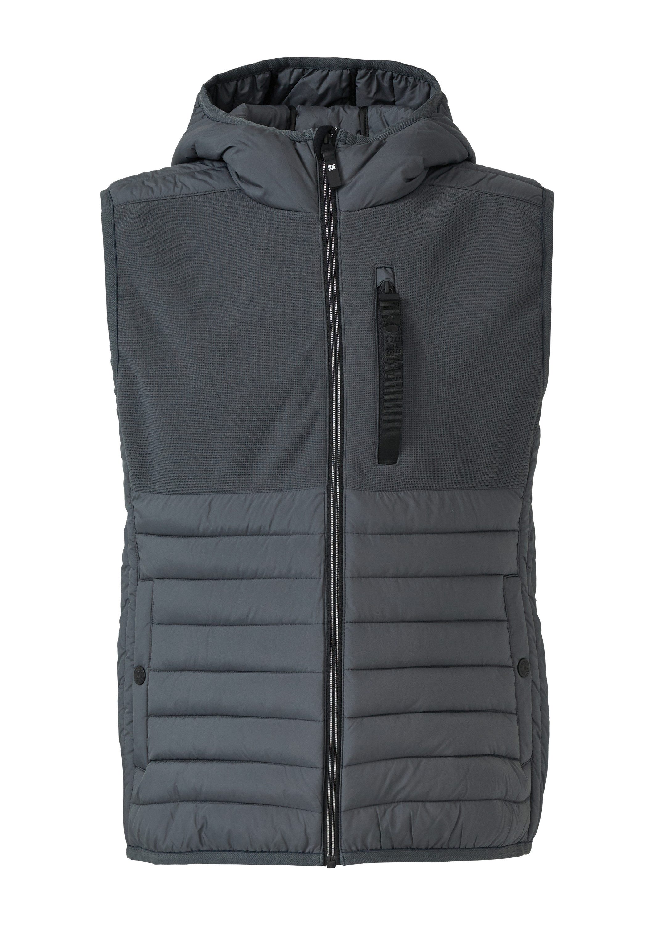 s.Oliver Outdoorjacke Outdoor-Weste Leichte Weste aus Materialmix mit Kapuz günstig online kaufen