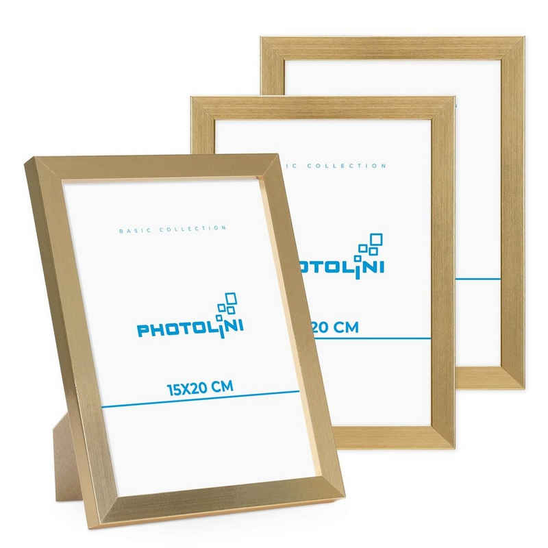 PHOTOLINI Рамки 3er Set, stabiles MDF-Holz, mit Acrylglas, extra Zubehör