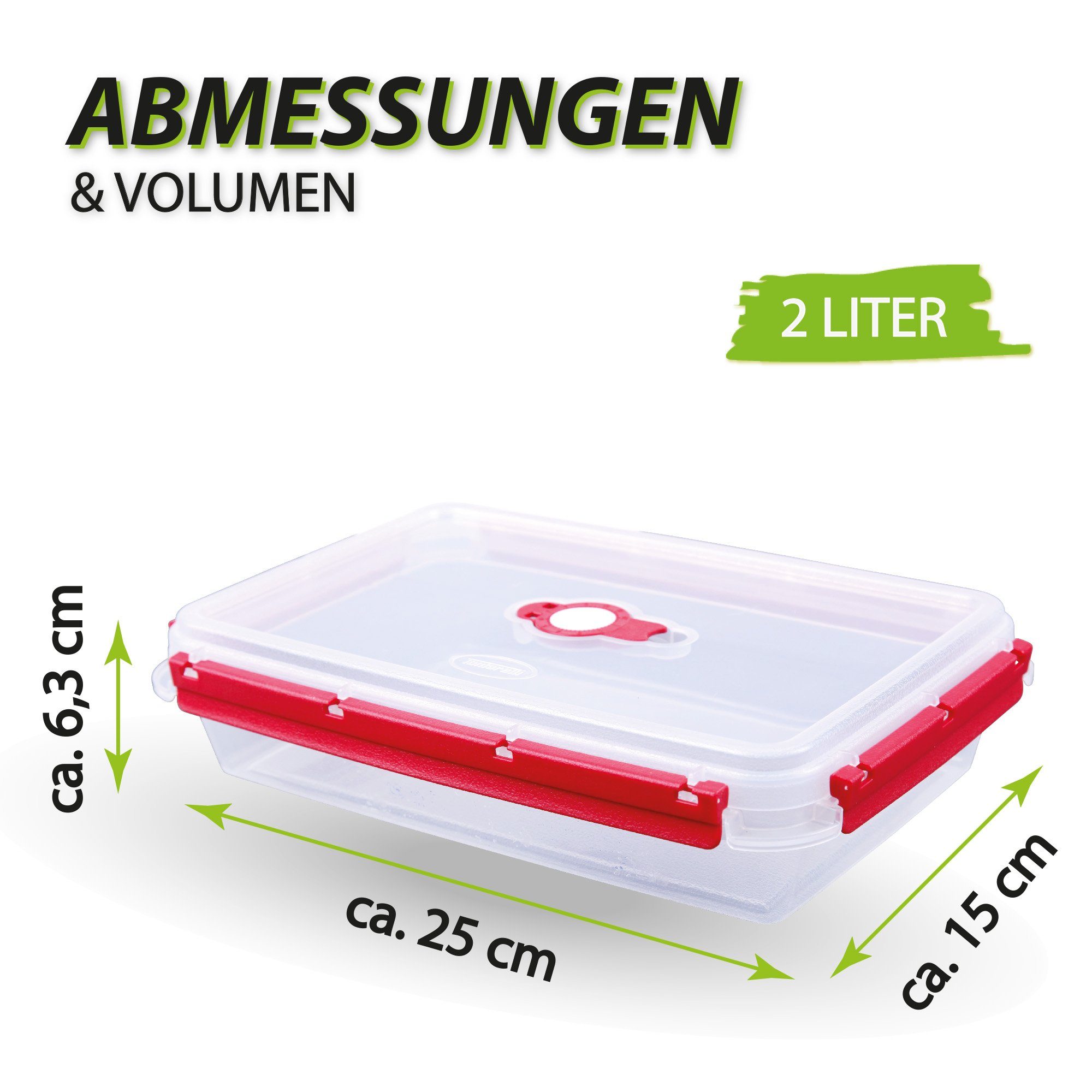 Tontarelli Frischhaltedose Brotdose 2 L, Kunststoff, (1-tlg), Vorratsdose für Lebensmittel - Aufbewahrungsbox luftdicht - Meal Prep