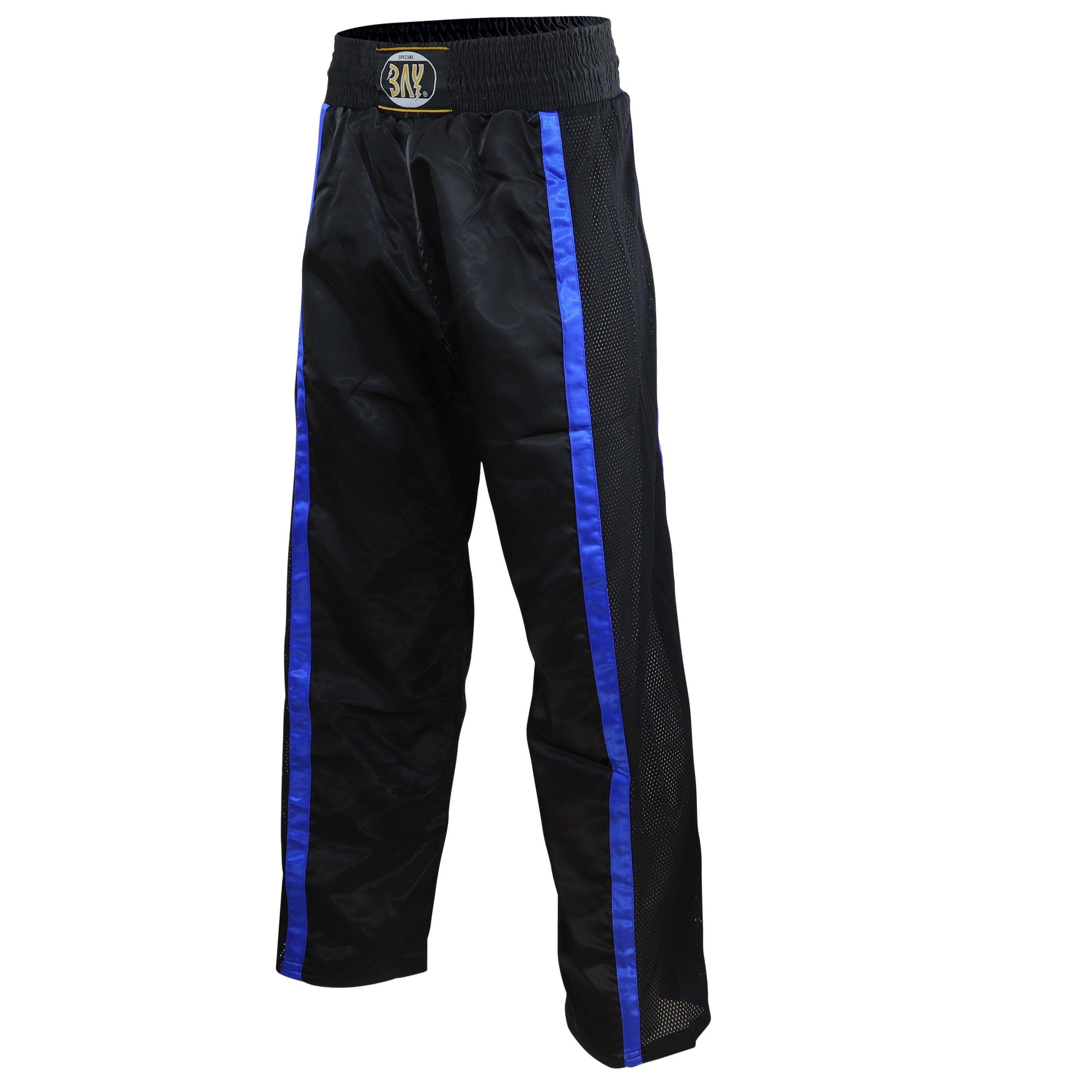 BAY-Sports Sporthose Netz Kickboxhose Hose Short Kickboxen Kampfsport schwarz blau Kampfsporthose Kinder und Erwachsene