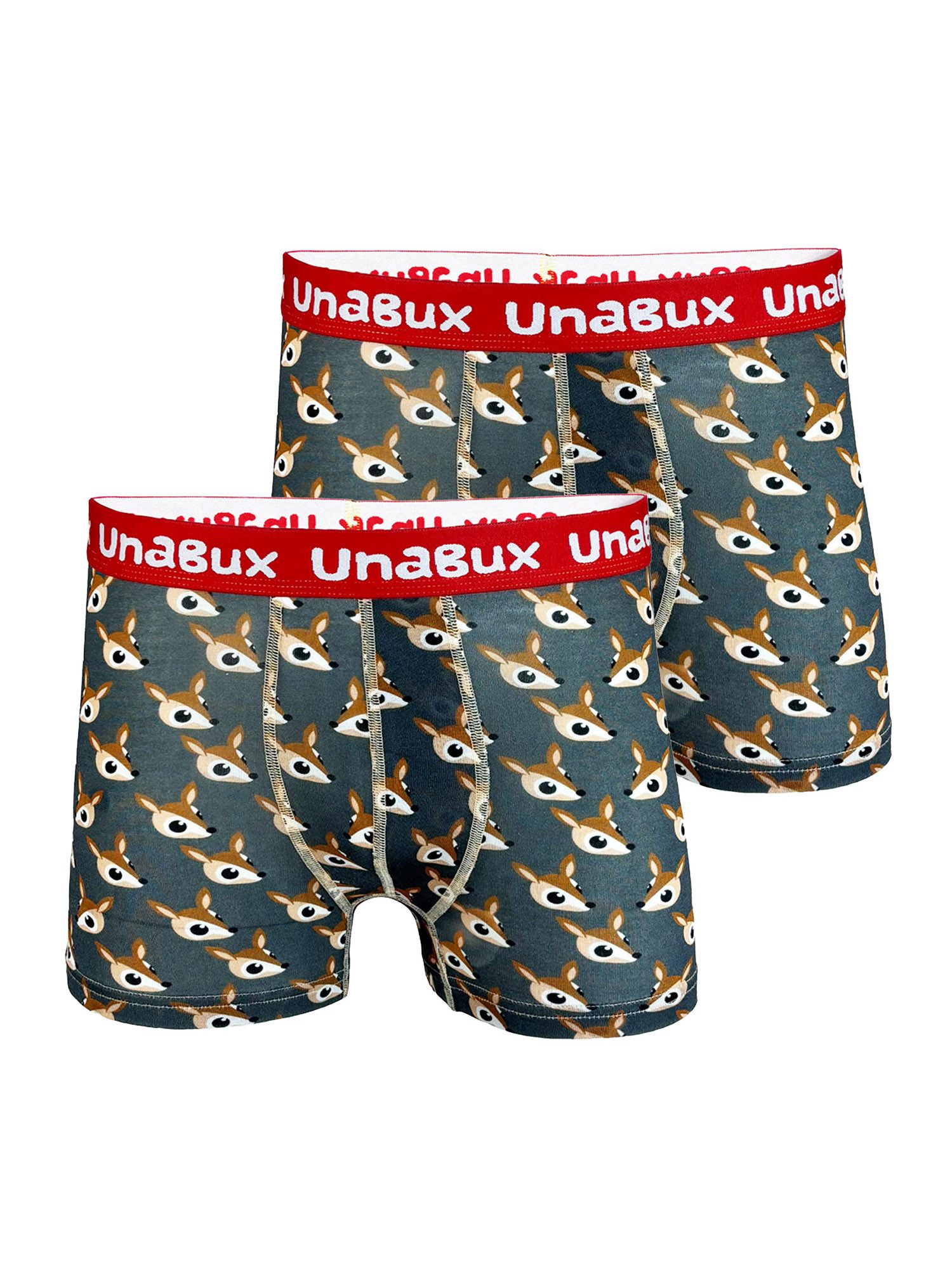 UnaBux Boxer BLACK WHITE RABBIT (2-St) Boxer brief retro