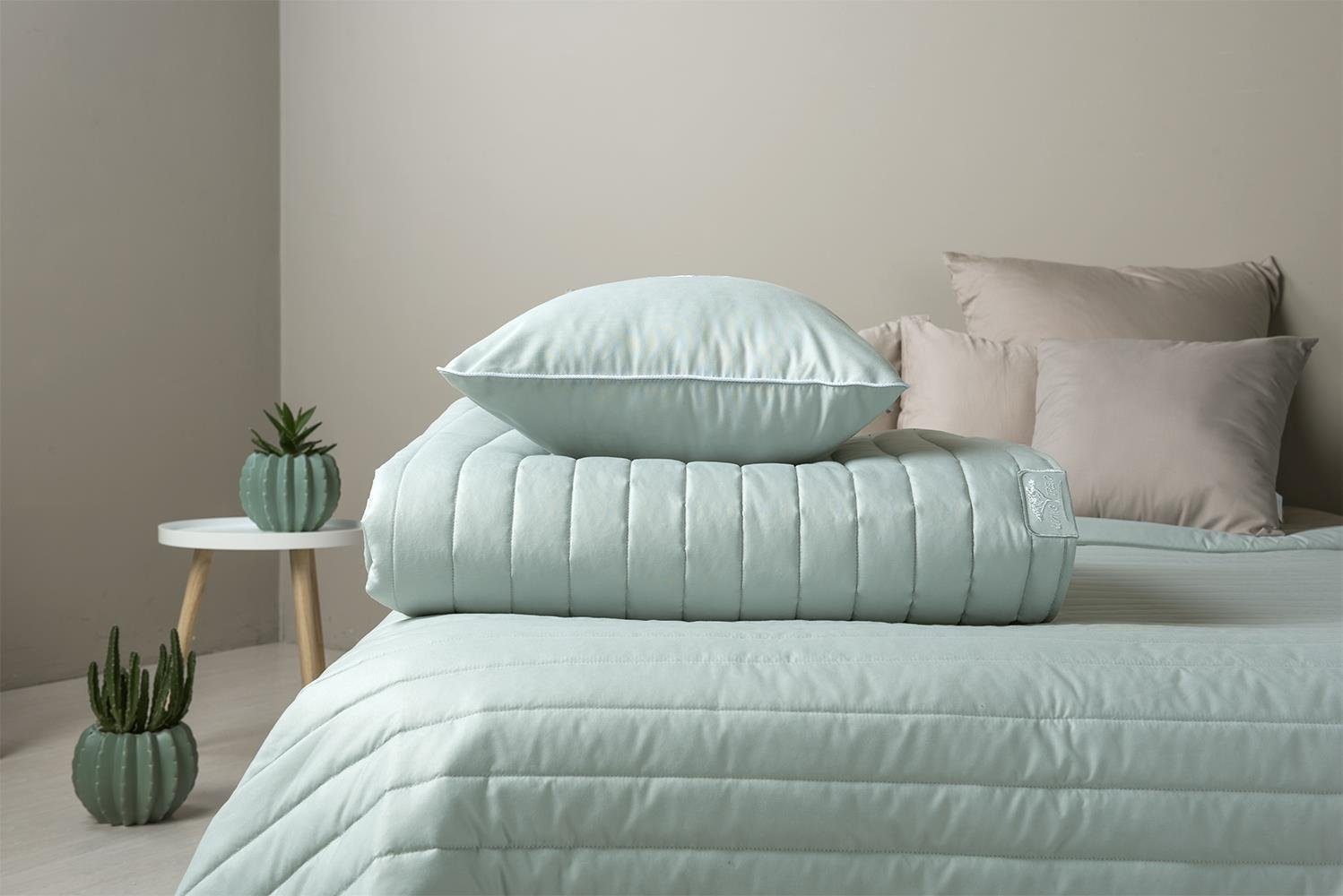 SEI Design Bettüberwurf Wende-Tagesdecke Living Trend mint/Taupe, gesteppt günstig online kaufen