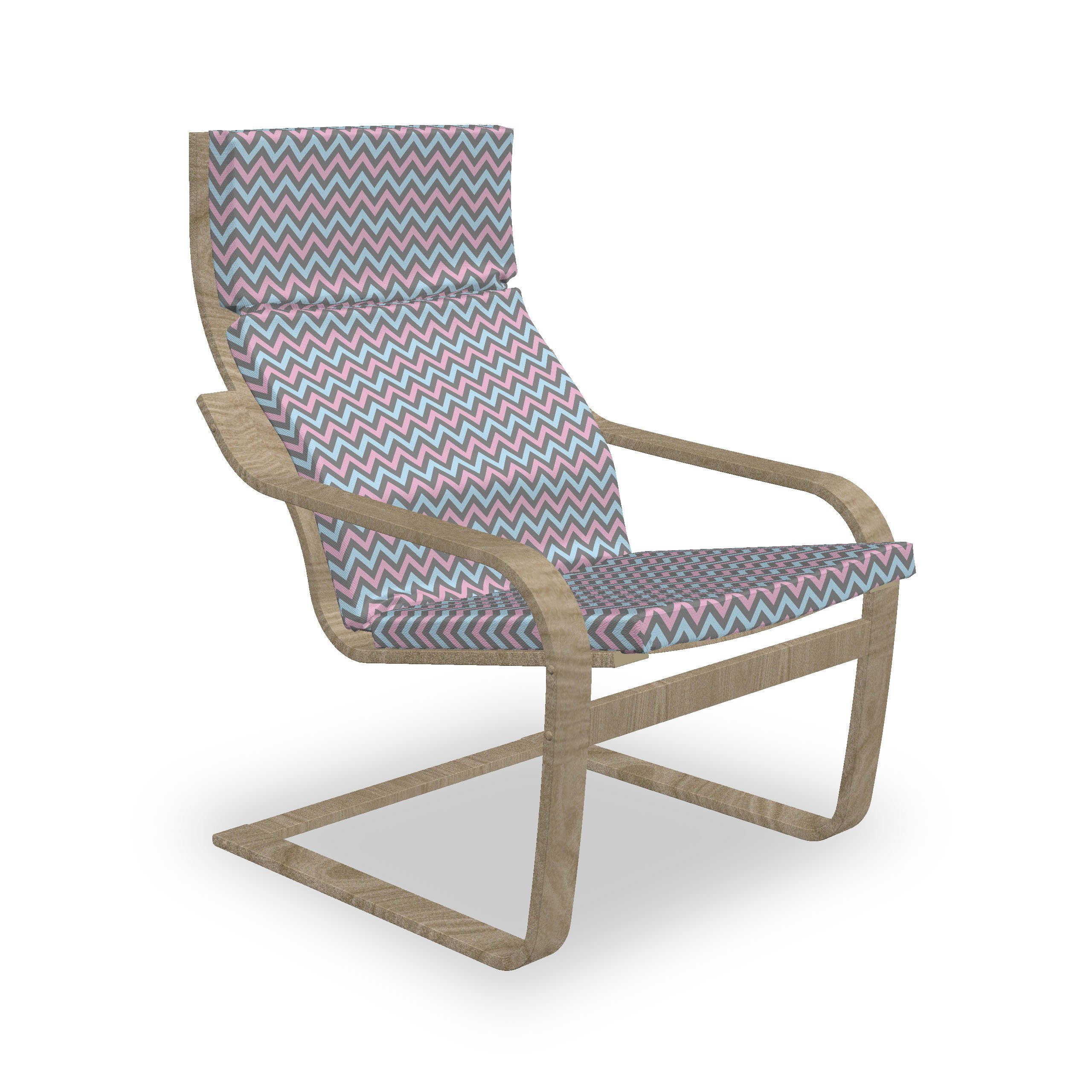 Abakuhaus Stuhlkissen Sitzkissen mit Stuhlkissen mit Hakenschlaufe und Reißverschluss, grau Chevron Pastell Sharp Zigzags