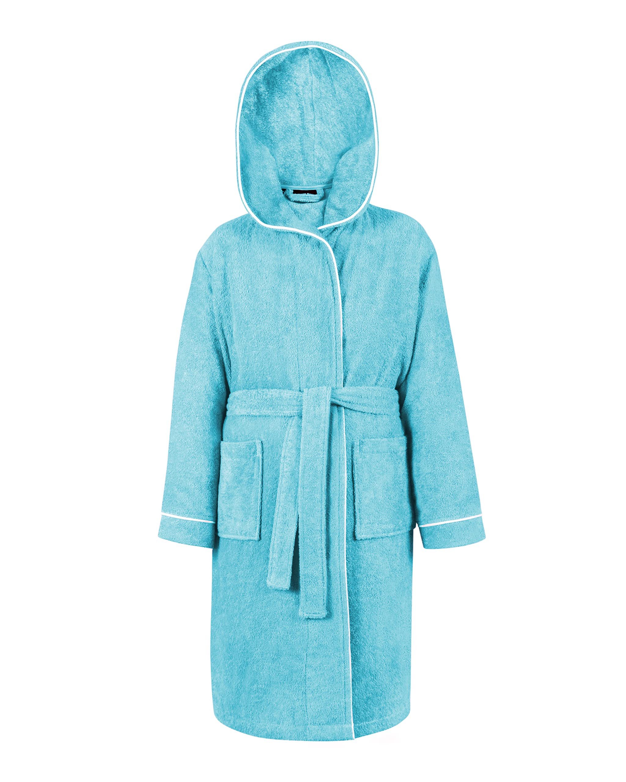 Laynenburg Kinderbademantel - Bademantel Kinder Frottee mit Kapuze aus Baumwolle, - in den flauschigen Größen von 110 - 176 für Mädchen, Junge, Teenager