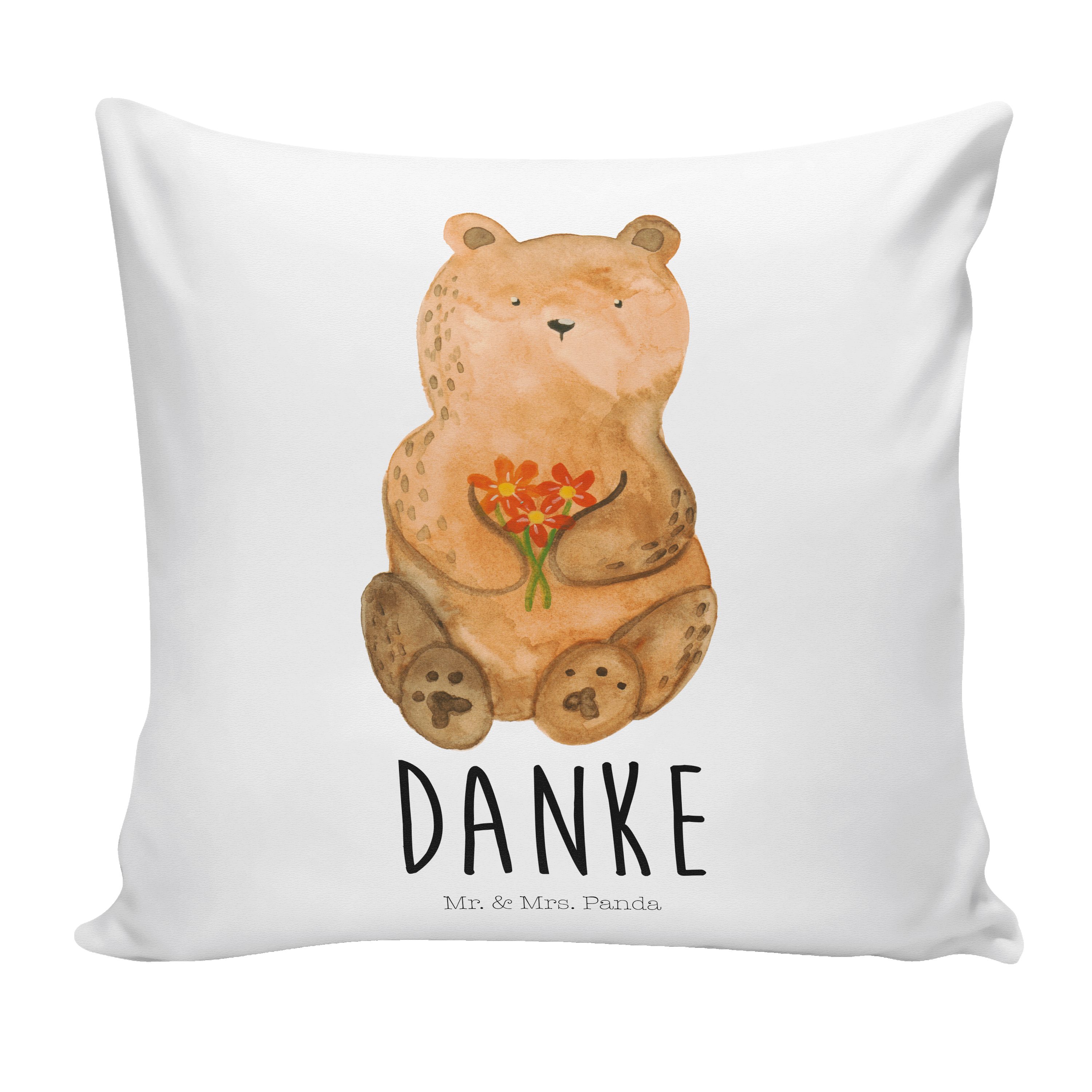 Mr. & Mrs. - Dekokissen Weiß Dankbär Geschenk, Panda Kissenhülle, Dekokissen, - Motivkissen, Kopf