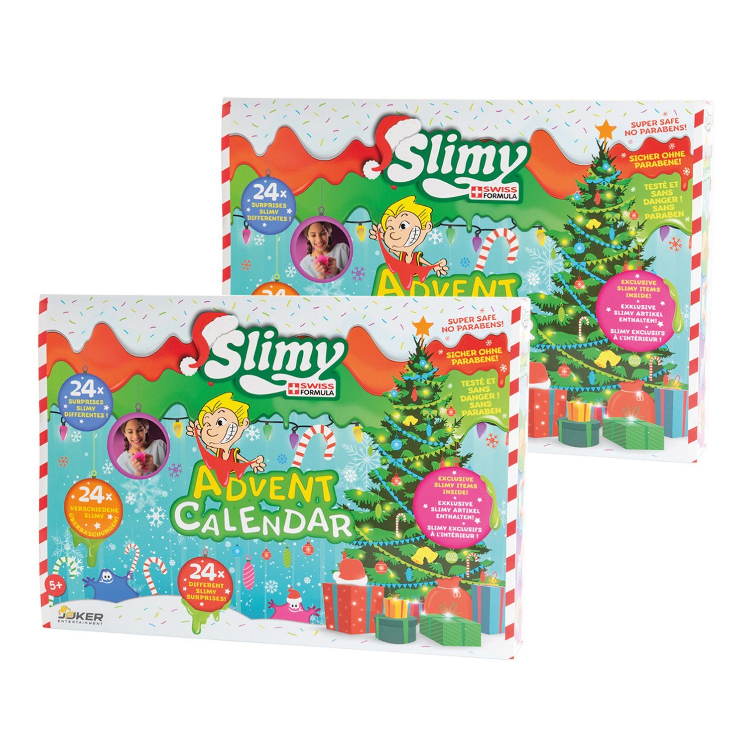 Slimy® Knete Adventskalender (Doppelpack, 2-tlg., 2 x 879 Gramm), mit 24 verschiedenen Slime Spielmassen