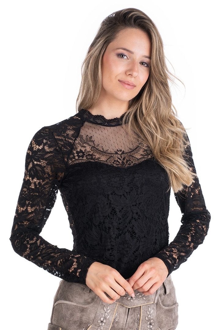 Hangowear Trachtenbluse Blusenshirt Damen - GIORGIA - schwarz