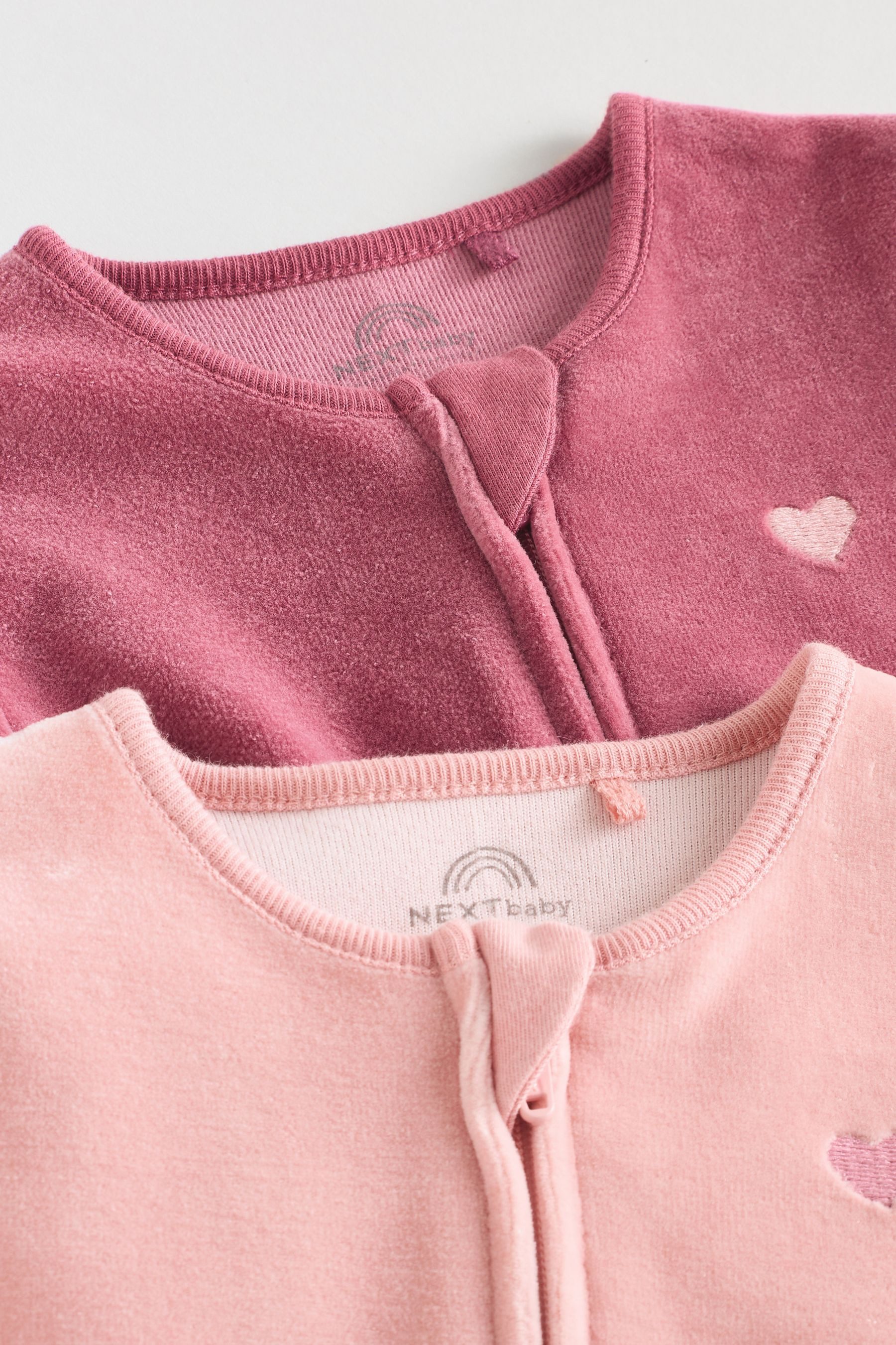 Next Schlafoverall Baby Veloursschlafanzüge, 2er-Pack (2-tlg)