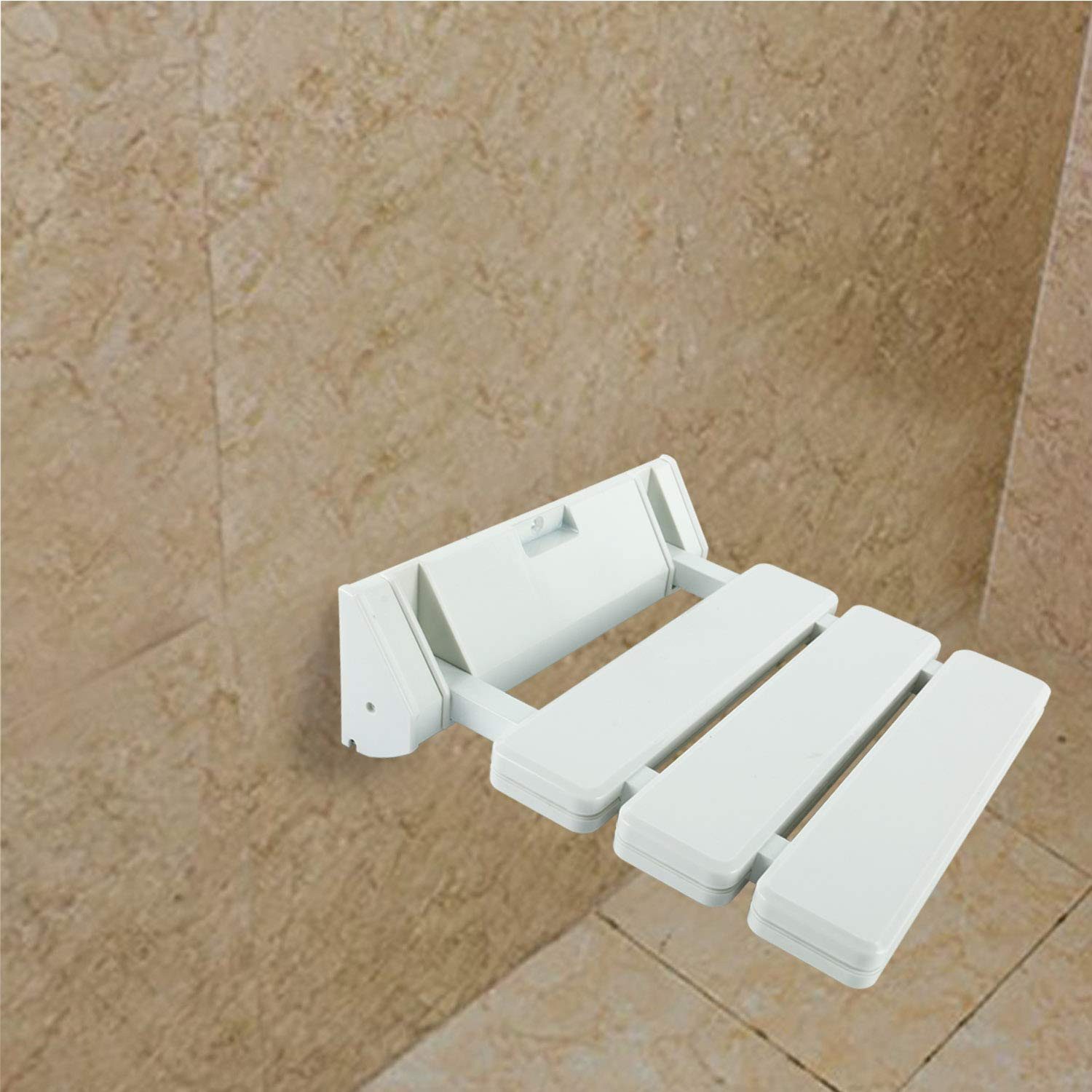 AKKEE Badewannensitz Klappbar Duschklappsitz Duschsitz Wandmontage Duschstuhl, belastbar bis 130,00 kg, Für Senioren Behinderte