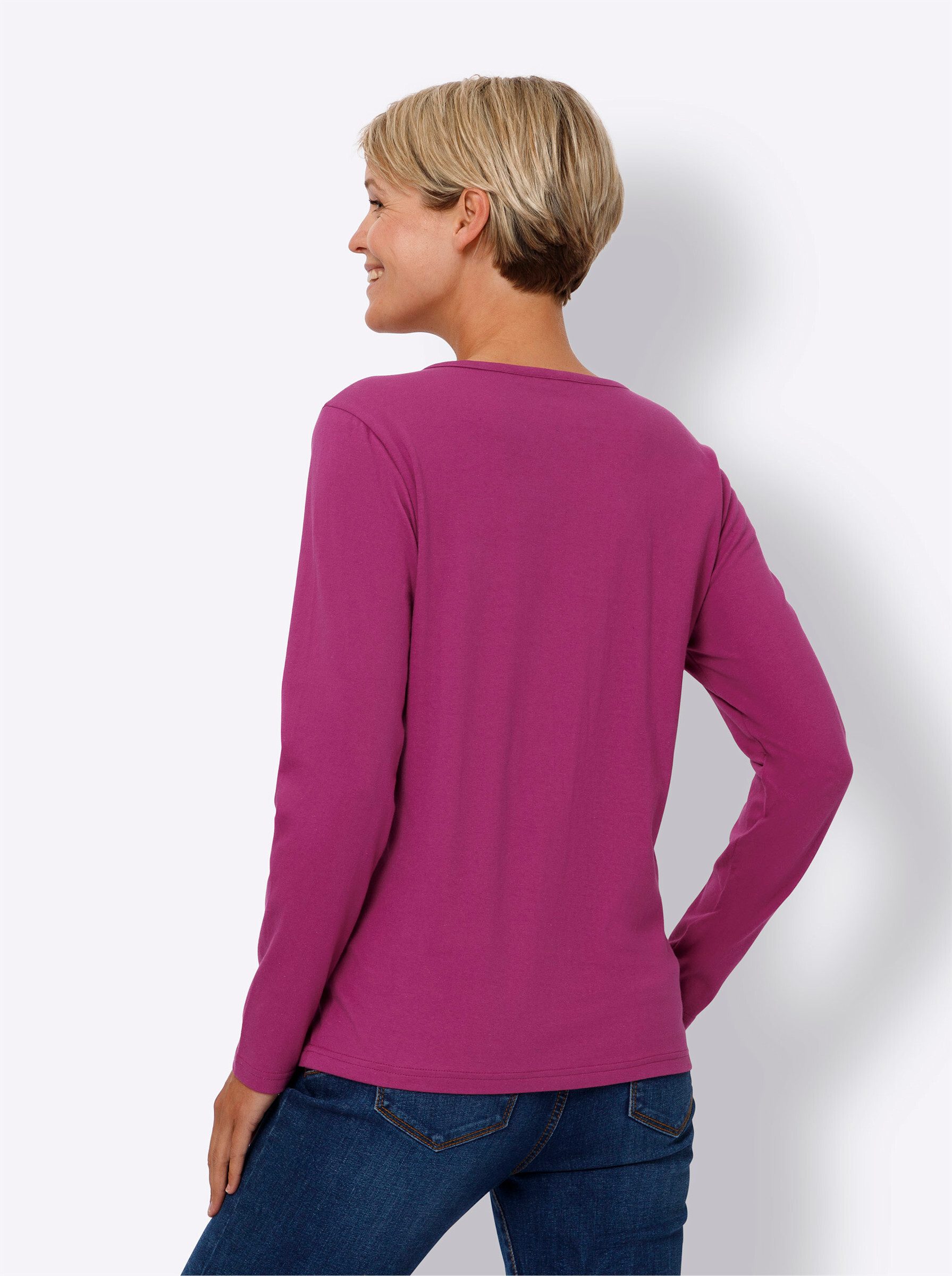 Classic Basics V-Shirt "Langarm-Shirt" 1 Stk. tlg. günstig online kaufen
