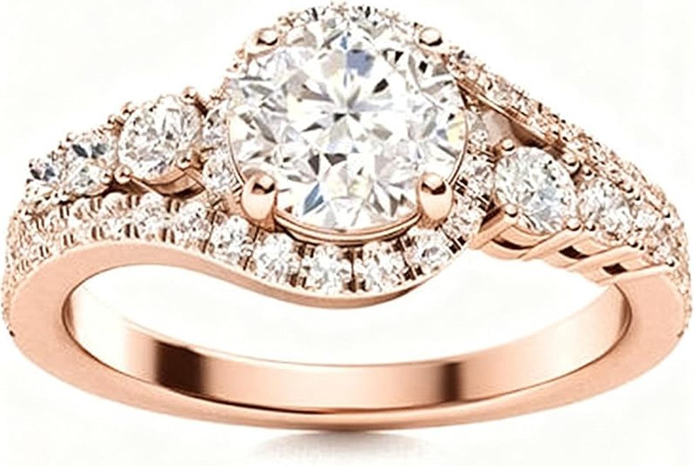 Jumpeak Diamantring weddingring,ring gold,Ringe für Männer und Frauen,Diamantring,1.2Karat, Valentinstagsgeschenk,Jubiläumsgeschenk,Geschenk für meine Geliebte