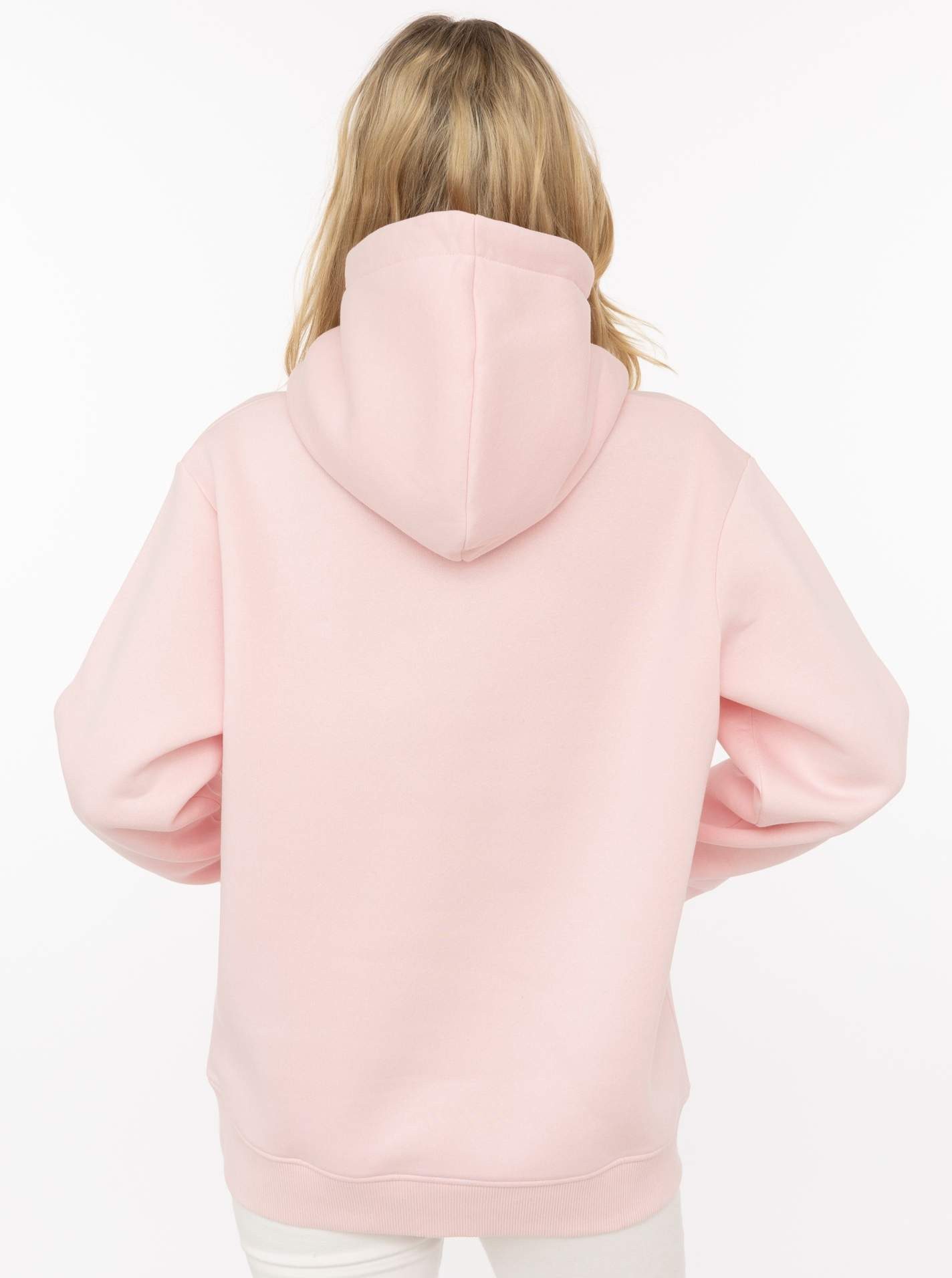 Zwillingsherz Hoodie "happy" großer „Happy“ Print, Kapuze mit Kordel, elastische Bündchen – Bild 3 von 5