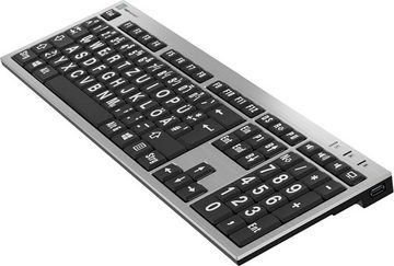 Logickeyboard XL-Print White on Black DE (PC/Slim) Slimline-Tastatur