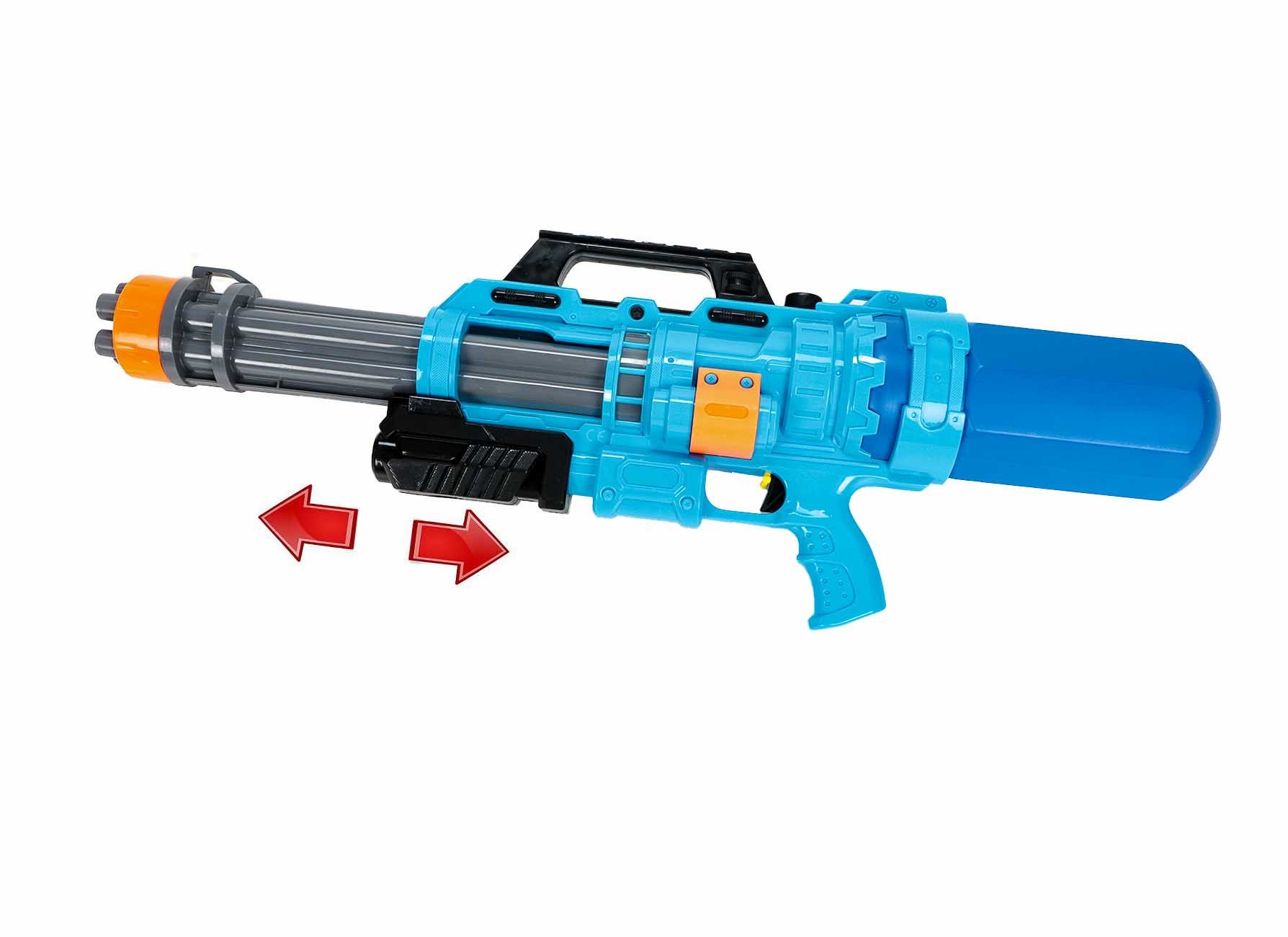 Eddy Toys Wasserpistole Pumpgun Wasserpistole (1500ml Wassertank, bis zu 6 Meter Reichweite), Wasserspritzpistole