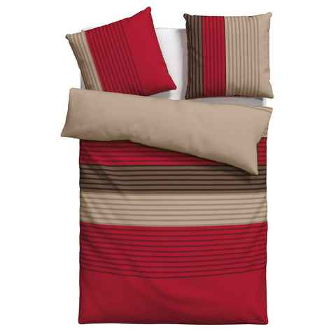 Bettwäsche Anny in Gr. 135x200 oder 155x220 cm, Home affaire, Linon, 2 teilig, Bettwäsche aus Baumwolle, Bettwäsche mit Streifen-Design