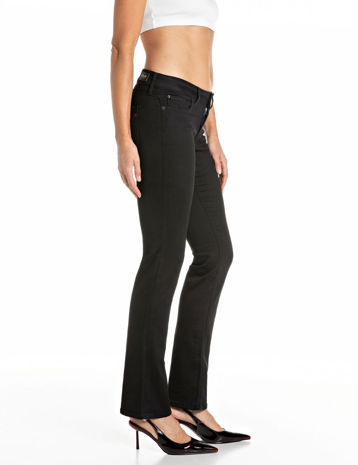 Replay Bootcut-Jeans NEW LUZ mit gesticktem R an der Gesäßtasche