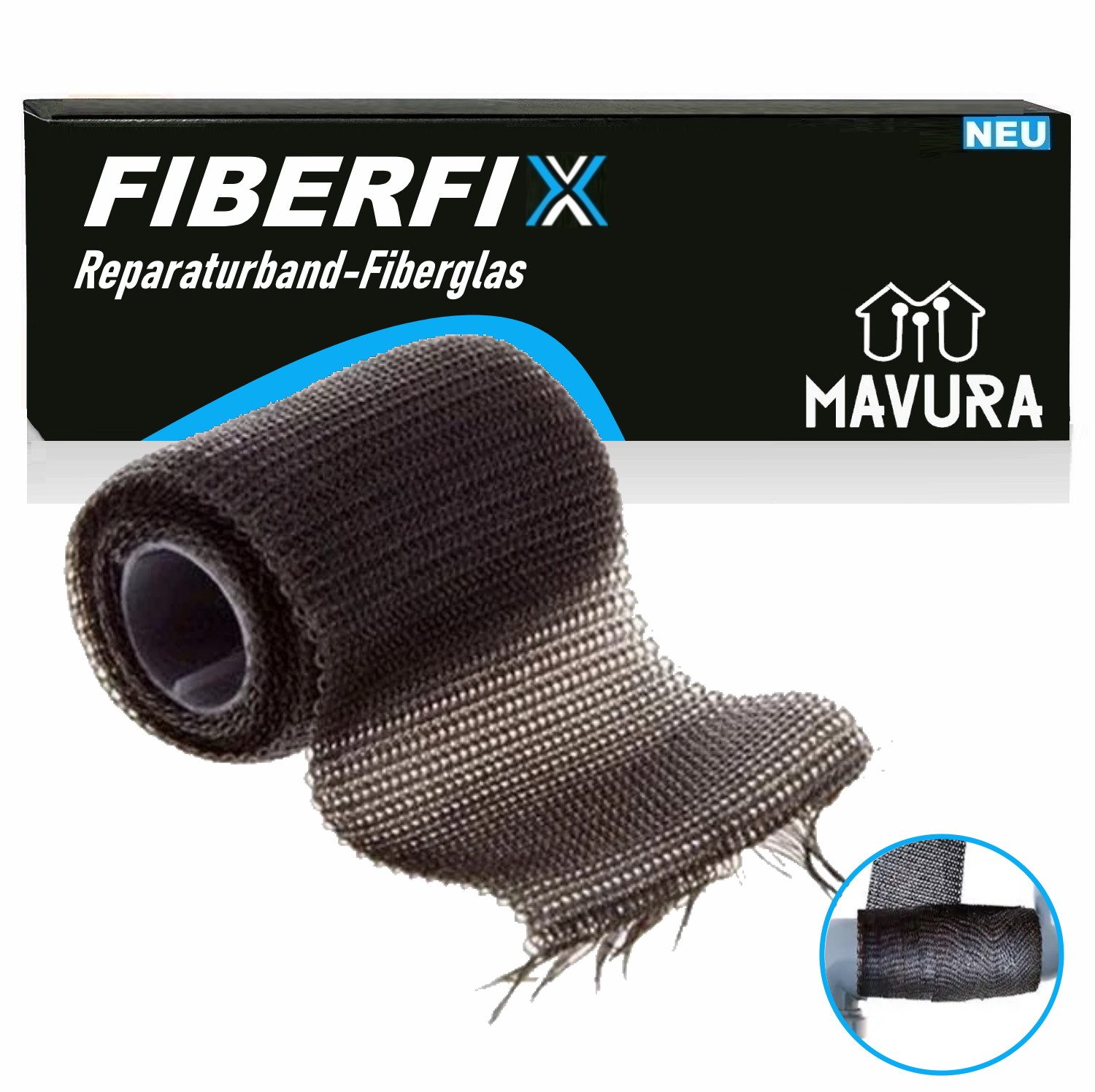 MAVURA Klebeband FIBERFIX FiberTape Panzer Reparaturband Fiberglas Tape Fiber Fix Reparaturband Panzerband Gewebeband Fixierband