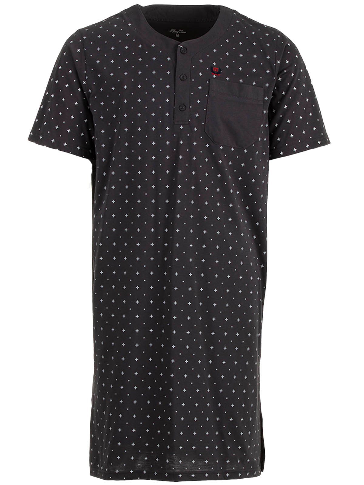 Henry Terre Nachthemd Nachthemd Kurzarm - Punkte anthrazit Kreuz