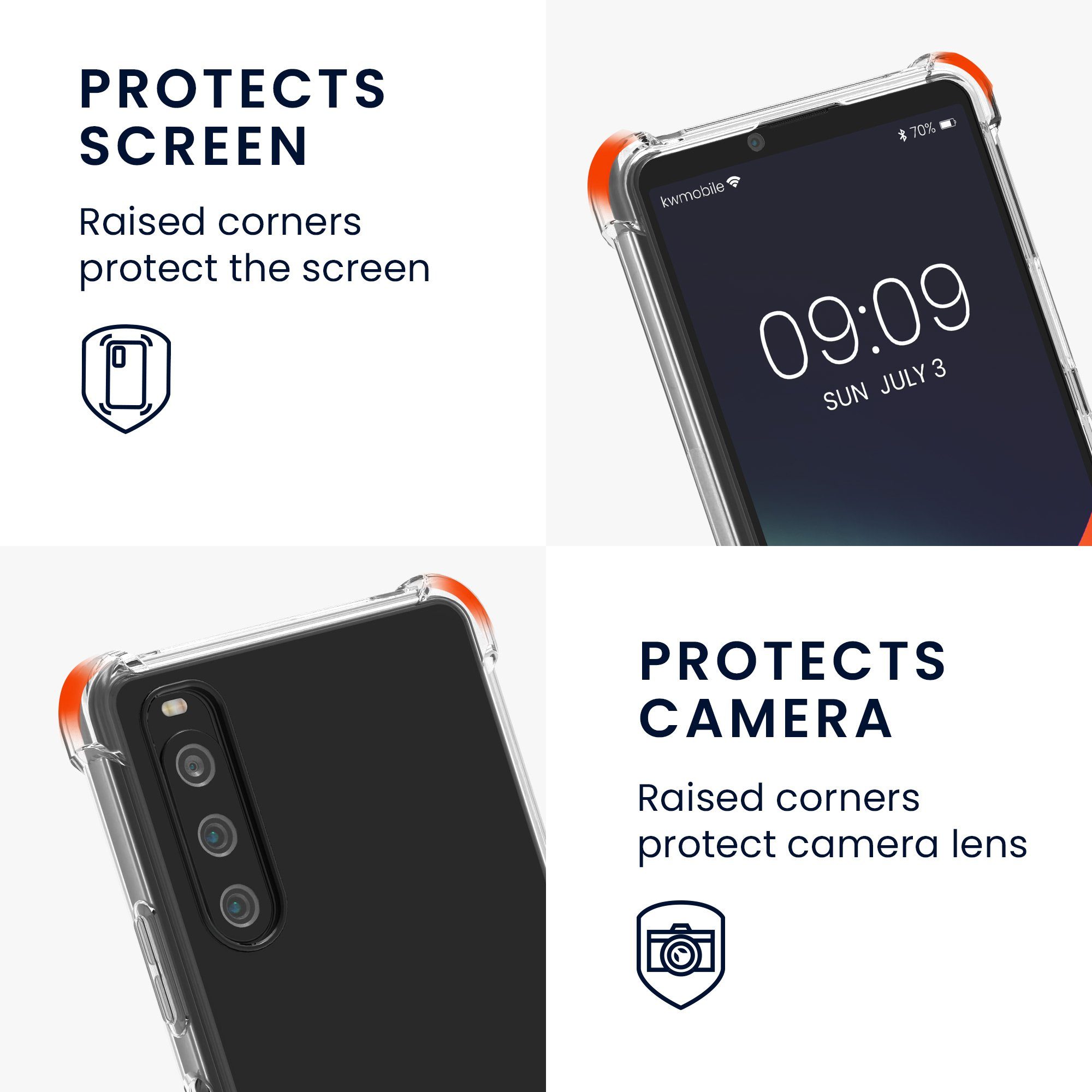 kwmobile Etui Necklace Case für Sony Xperia 10 IV, Hülle Silikon mit Handykette - Band Handyhülle